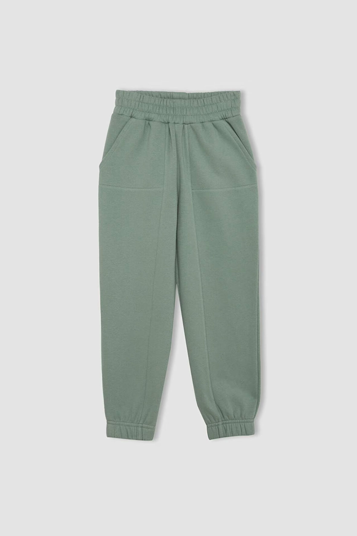 DeFacto Kız Çocuk Beli Paçası Lastikli Cepli Basic Düz Kalın Jogger Eşofman Altı D3840A824WNGN1129