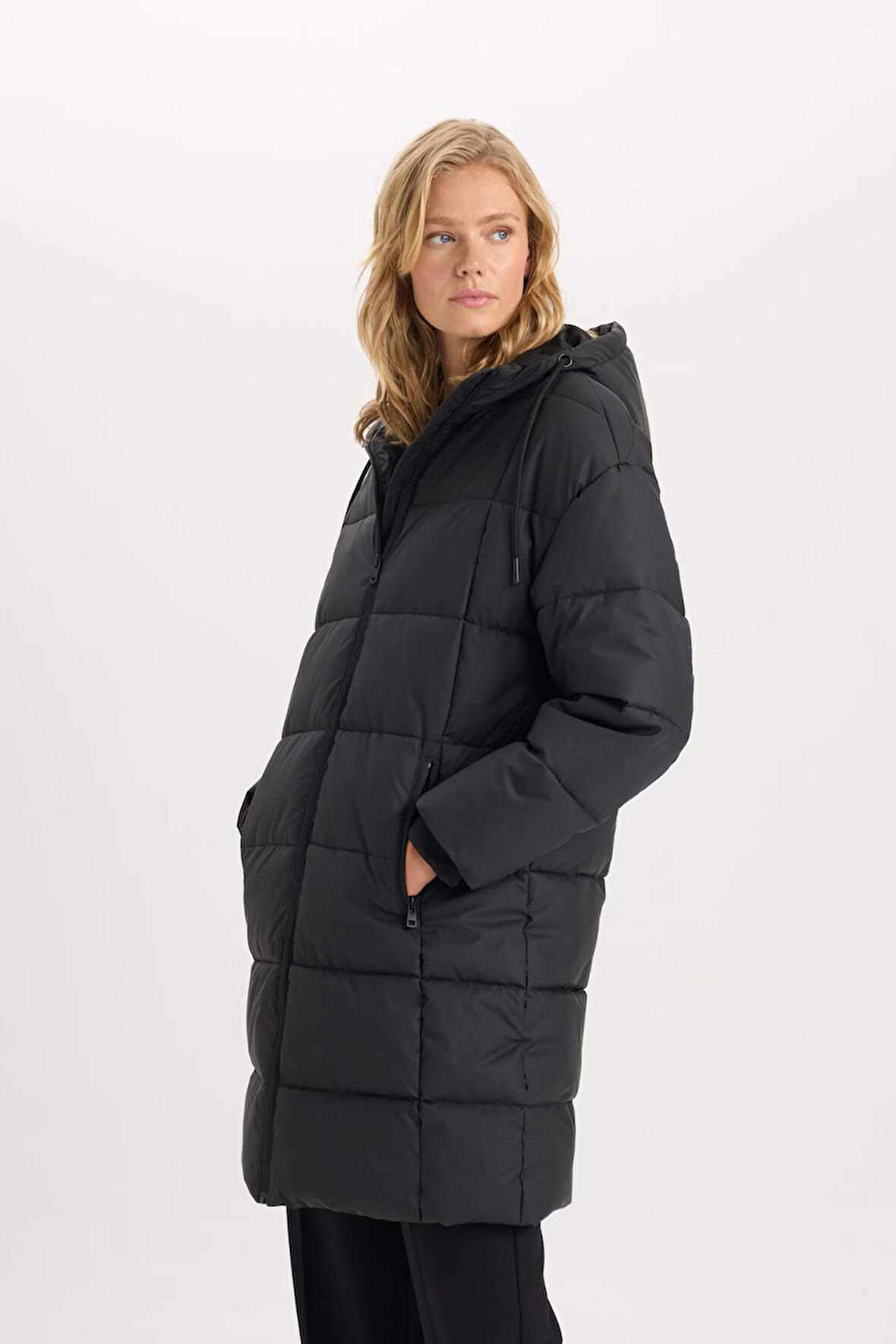 Regular Fit Kapüşonlu Fermuarlı Cepli Parka