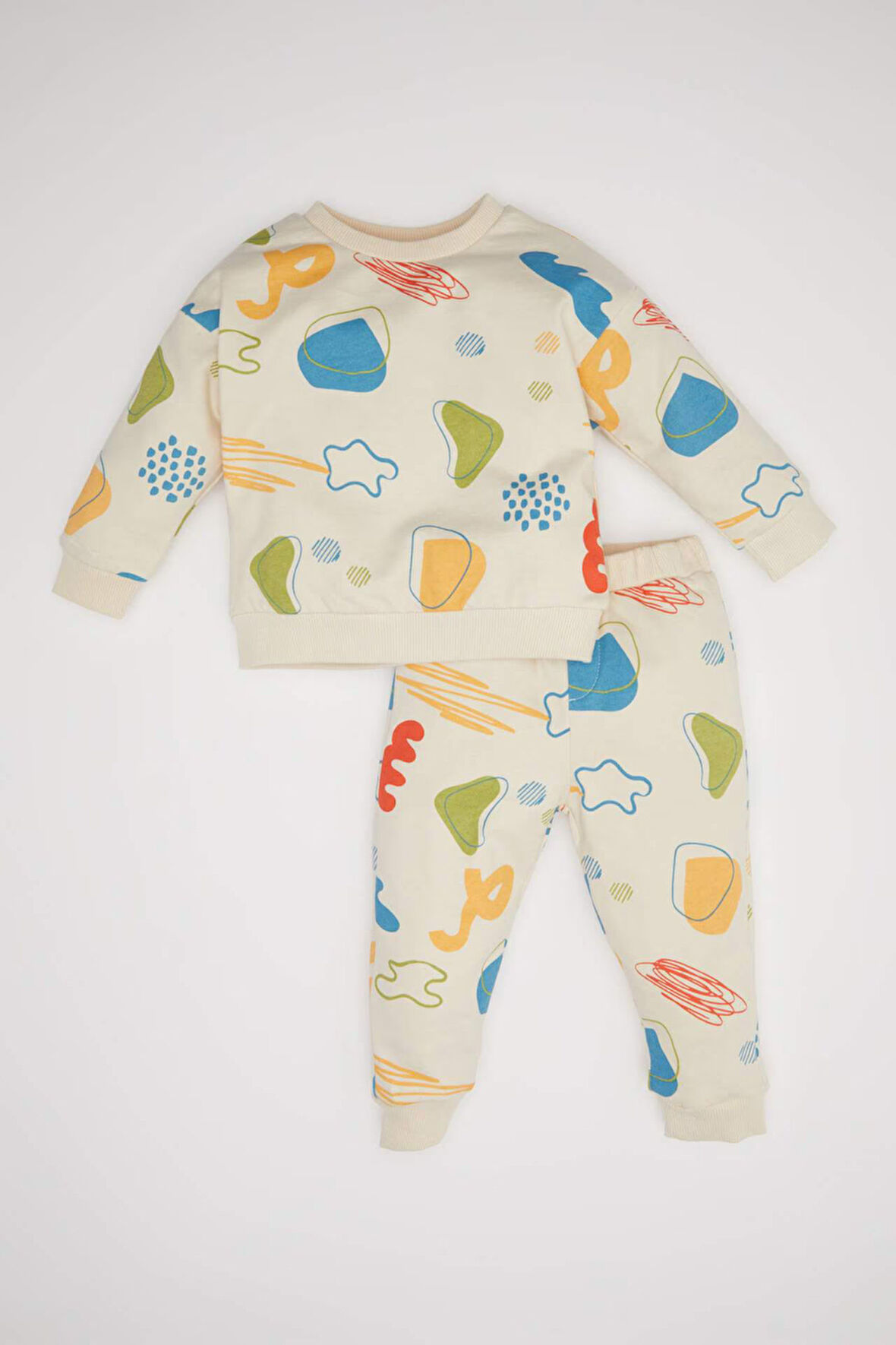 DeFacto Erkek Bebek 2'li Takım Desenli İnce Sweatshirt Alt D5822A5NSER42
