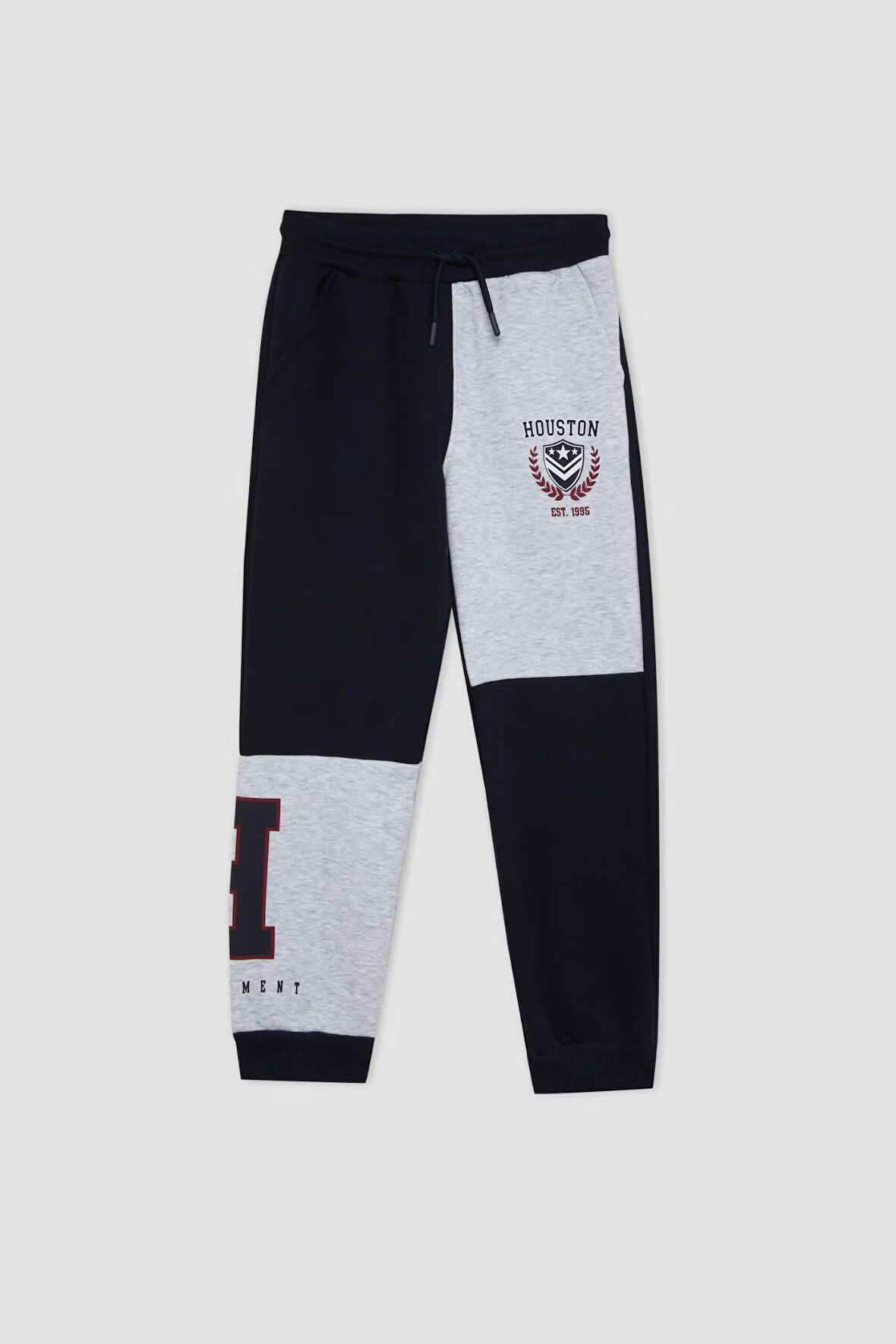 DeFacto Erkek Çocuk Baskılı Renk Bloklu Beli Paçası Lastikli Cepli Jogger Eşofman Altı D2161A824WNNV245