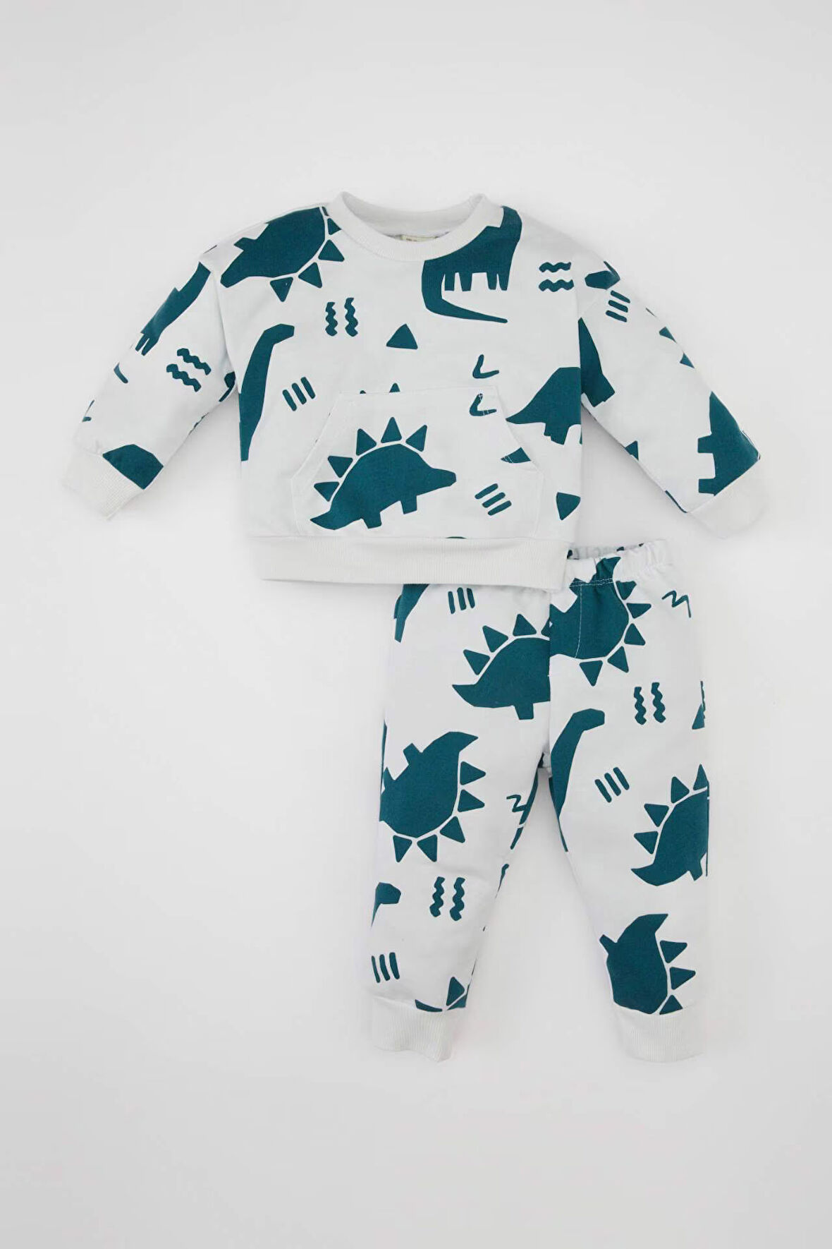 DeFacto Erkek Bebek Dinazor Baskılı Sweatshirt Eşofman Altı 2'li Takım D2927A524WNER42