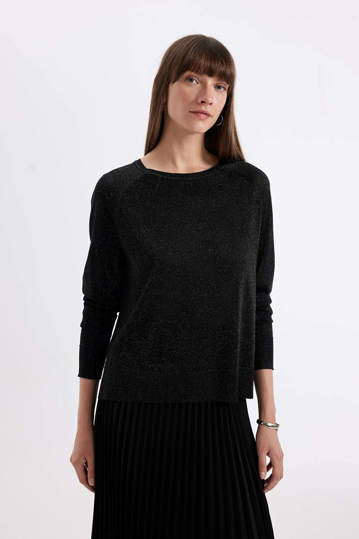 Regular Fit Bisiklet Yaka Basic Triko Kazak