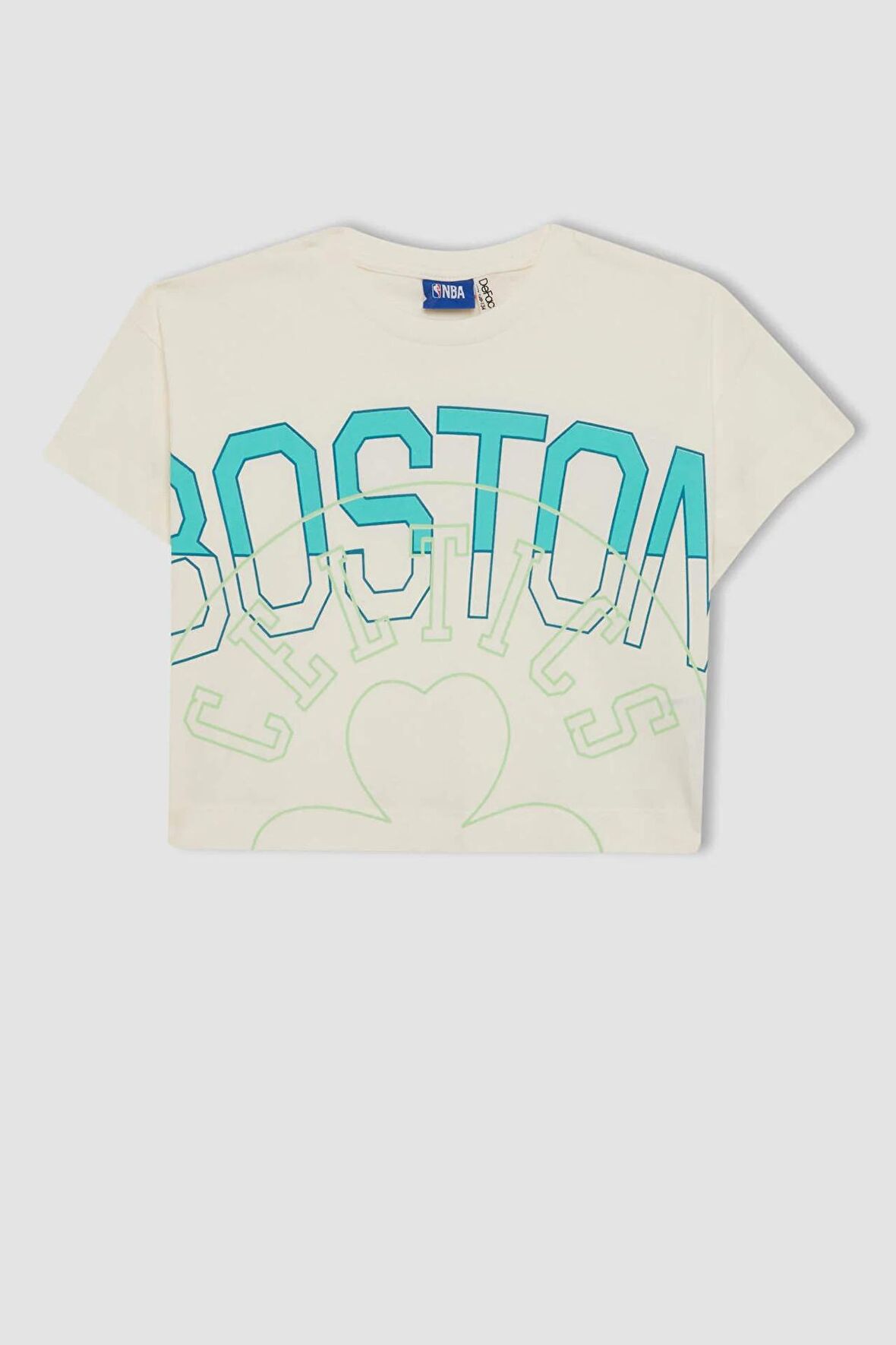 DeFacto Kız Çocuk NBA Boston Celtics Bisiklet Yaka Kısa Kollu Tişört C5774A824SMER99