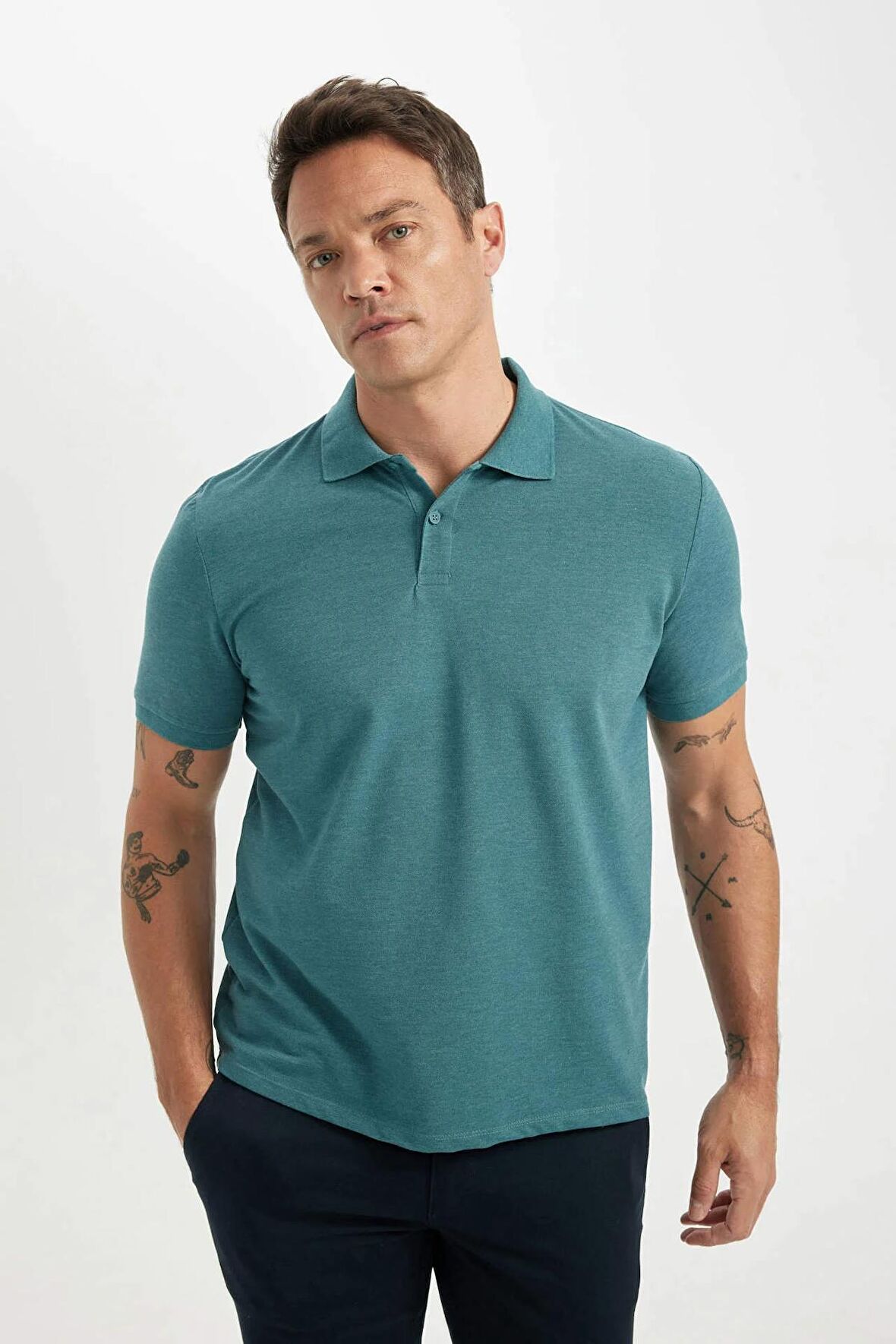 DeFacto Regular Fit Kısa Kollu Polo Tişört T0126AZ24SMGN932