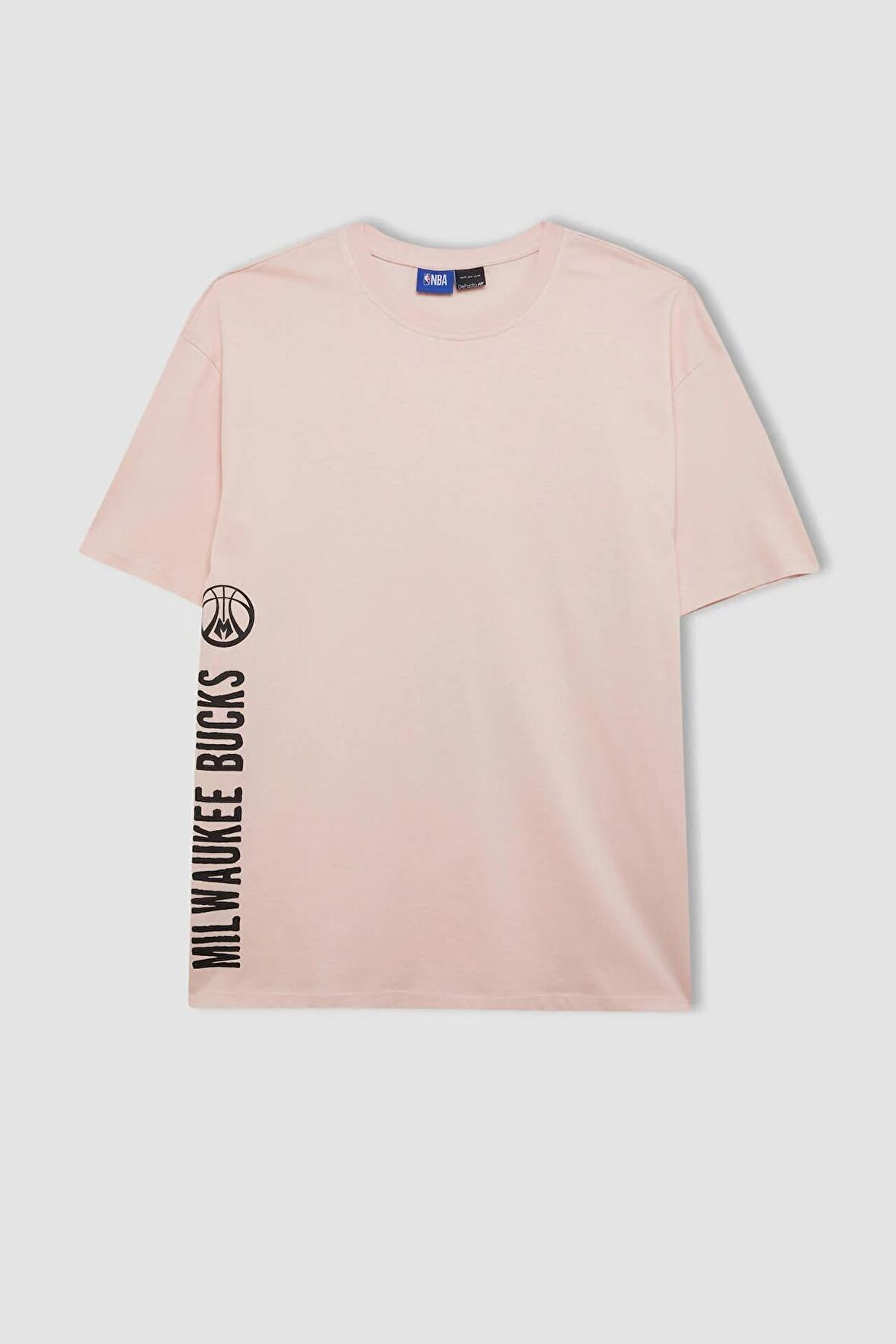 DeFactoFit NBA Milwaukee Bucks Boxy Fit Bisiklet Yaka Kısa Kollu Tişört B9889AX24SMPN262