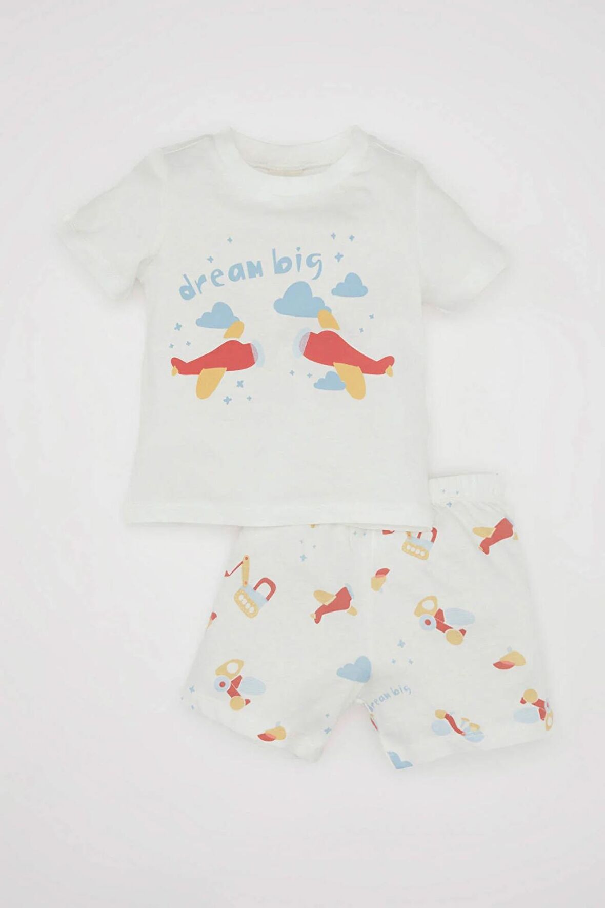 DeFacto Erkek Bebek Pijama Takım Baskılı Penye Kısa Kollu Üst Beli Lastikli Şort C9749A524HSER98
