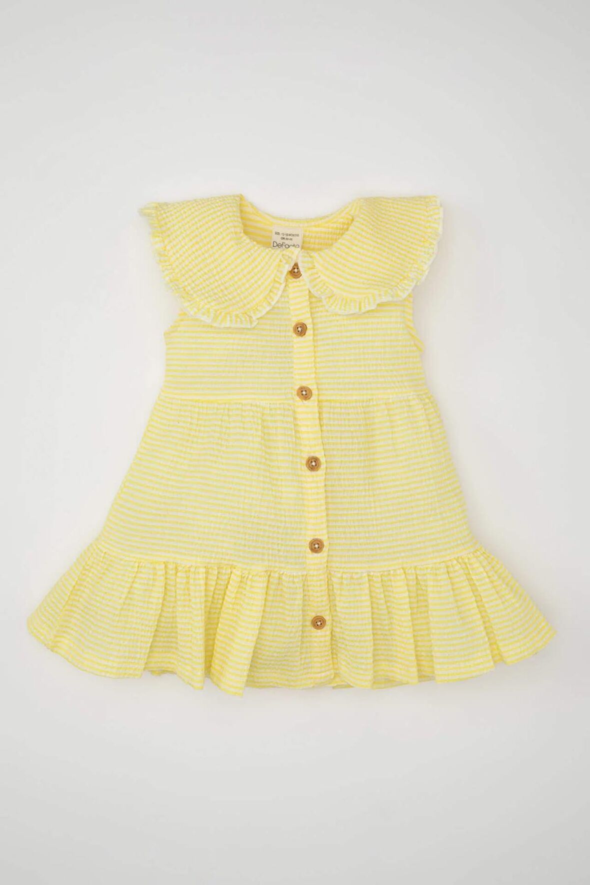 DeFacto Kız Bebek Çizgili Kolsuz Poplin Elbise C7245A524SMYL123