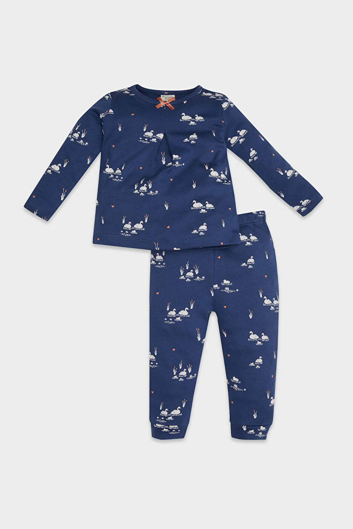 DeFacto Kız Bebek Pijama Takımı Desenli Uzun Kollu Üst Uzun Alt D5369A524WNIN113