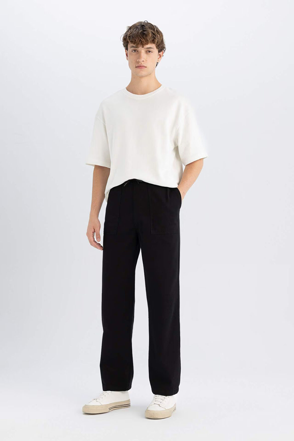 DeFacto Wide Straight Gabardin Pantolon C9159AX24AUBK81