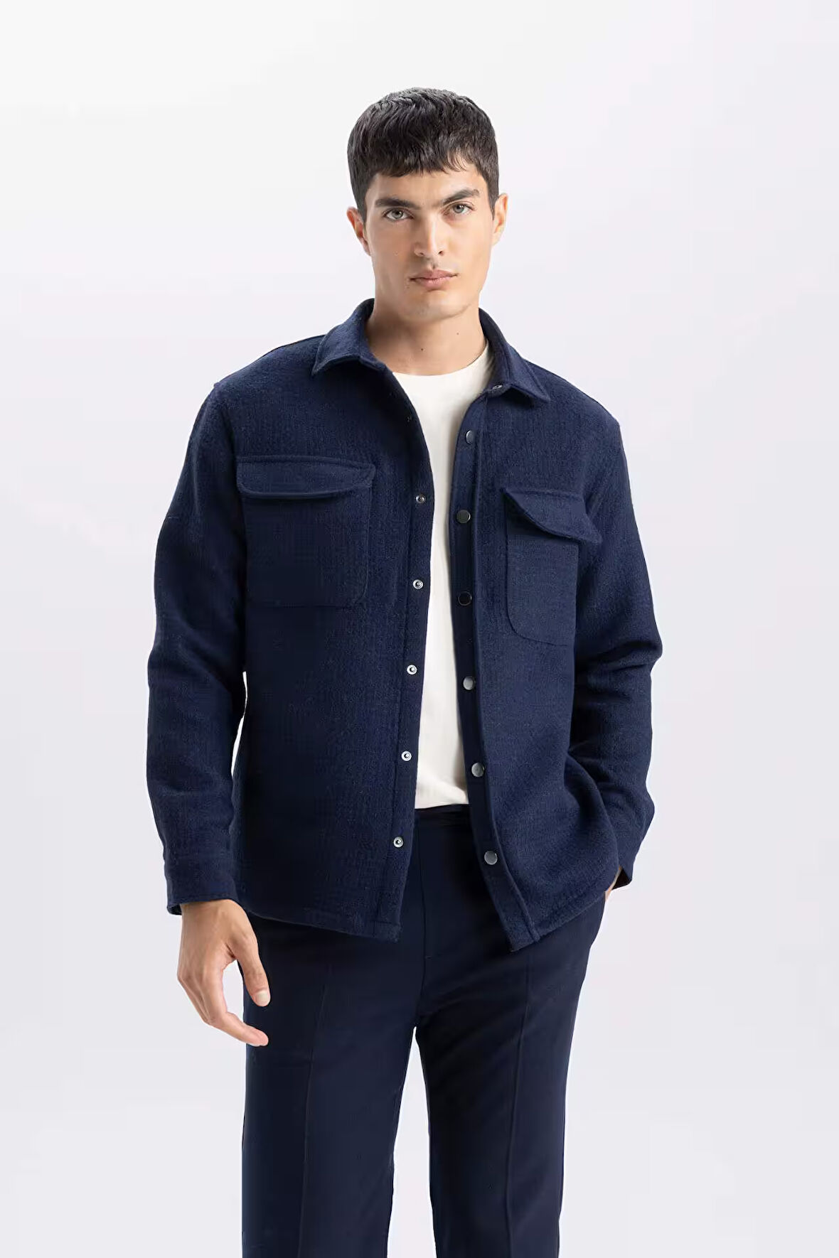 Regular Fit Polo Yaka Gömlek Ceket
