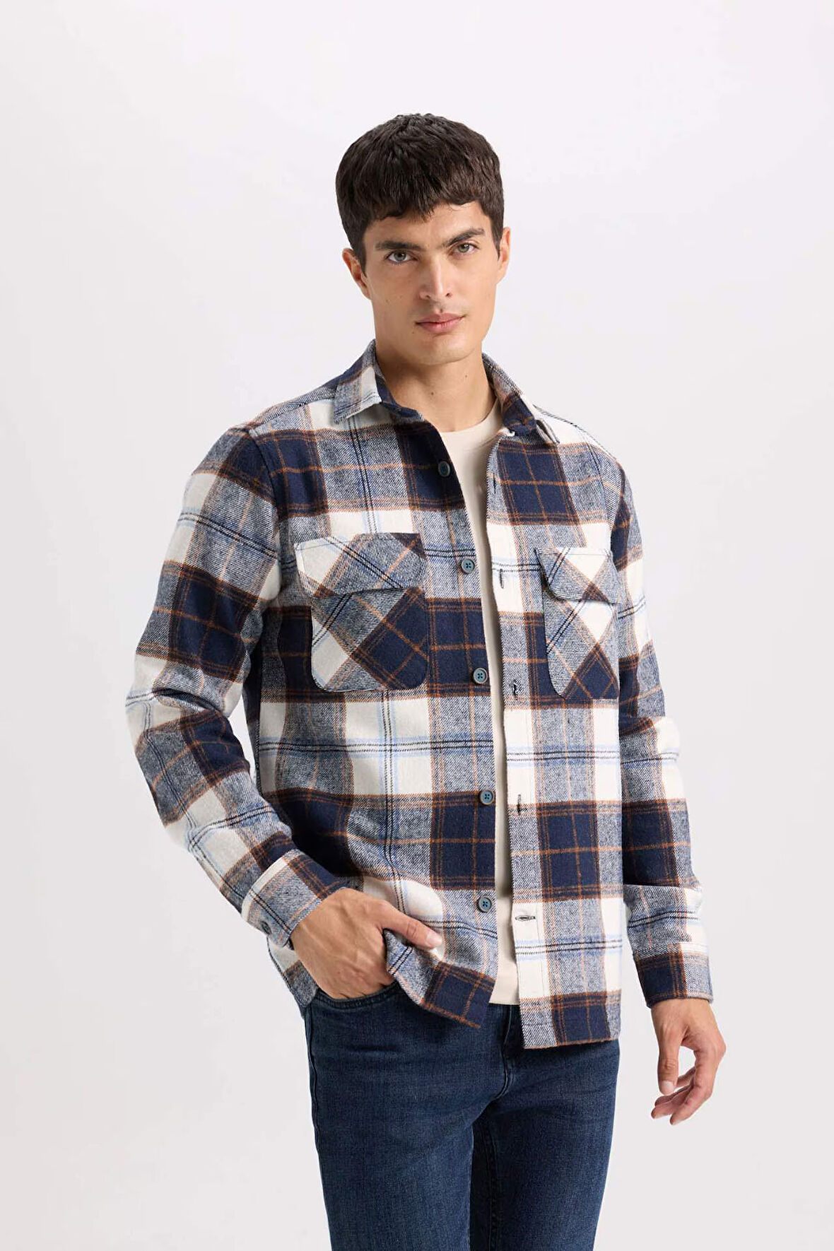 DeFacto Regular Fit Oduncu Kareli Uzun Kollu Gömlek Y9054AZ24WNNV256