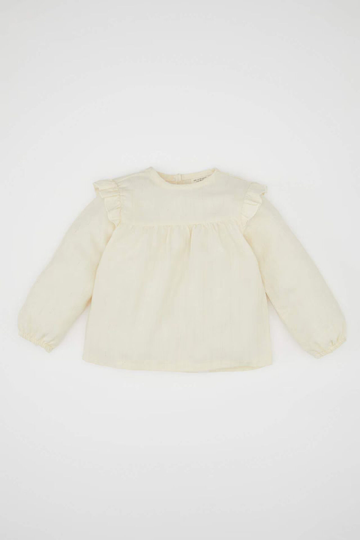 Kız Bebek Bisiklet Yaka Twill Uzun Kollu Gömlek