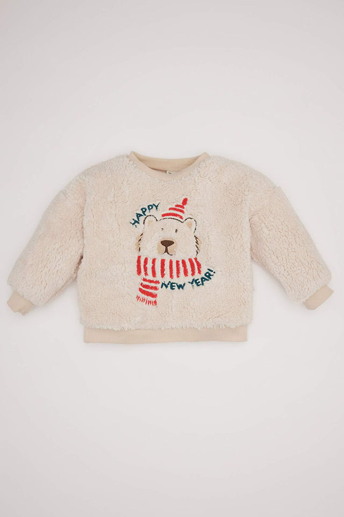DeFacto Erkek Bebek Bisiklet Yaka Yılbaşı Temalı Pelüş Sweatshirt D6594A524WNBG286