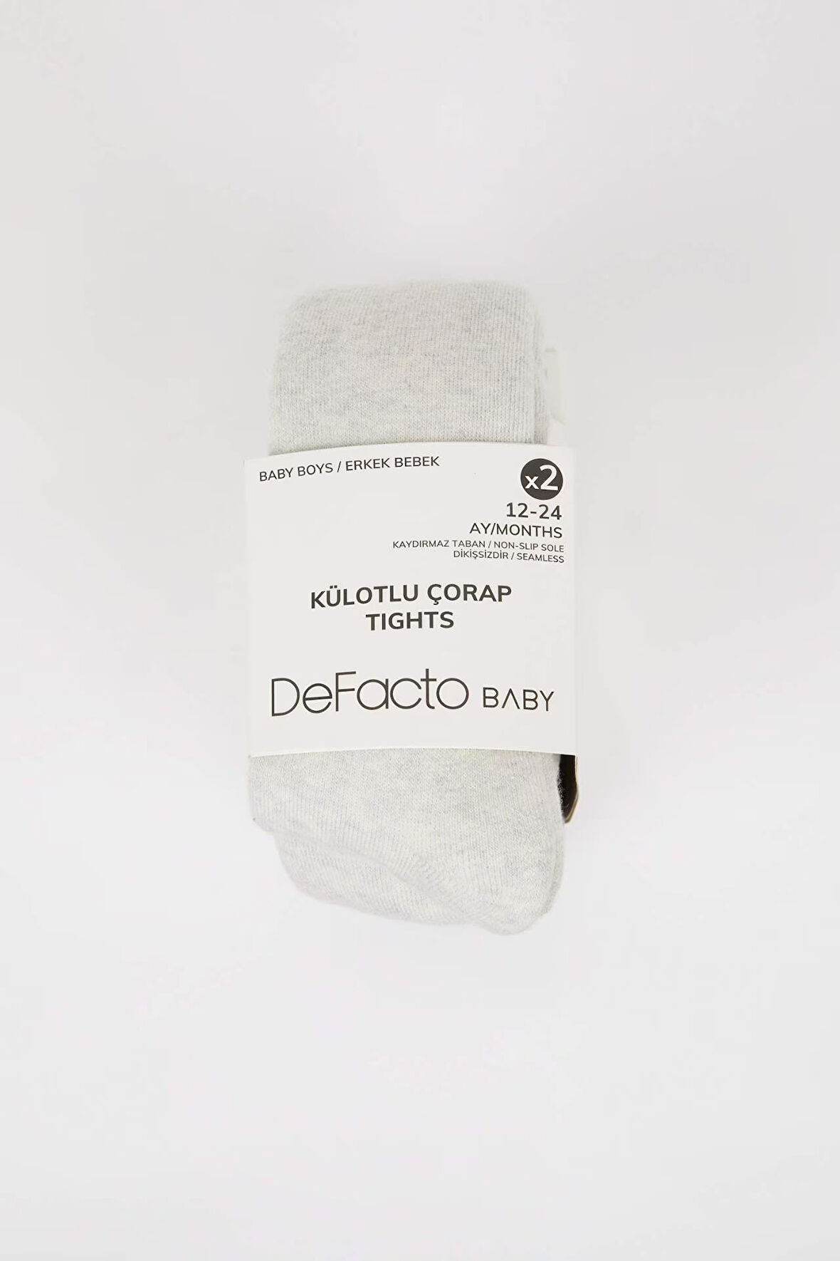 DeFacto Erkek Bebek Dikişsiz 2'li Pamuklu Külotlu Çorap D2471A5NSKR1