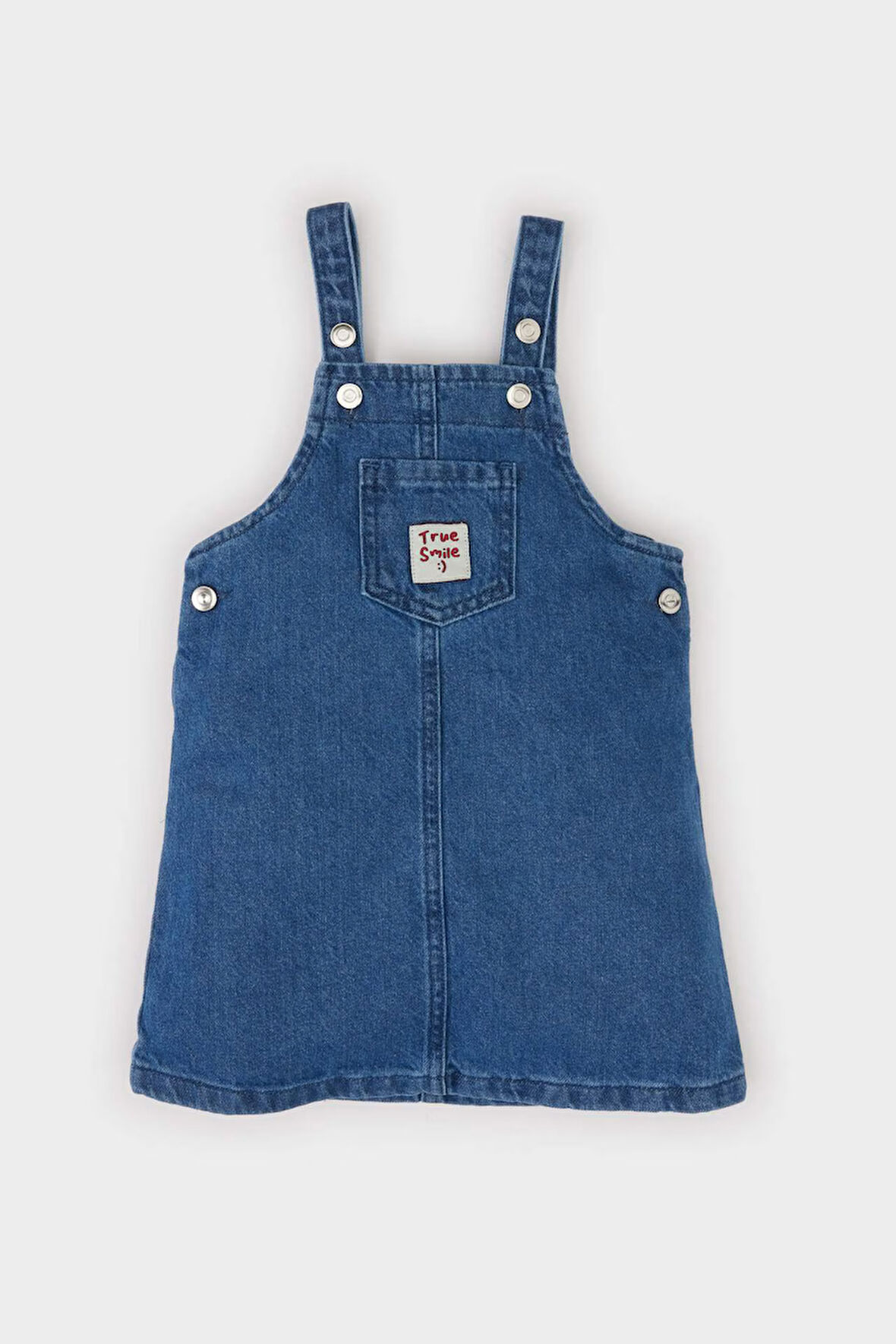 DeFacto Kız Bebek Dokuma Etiketli Jean Salopet Tulum D7877A525SPNM28
