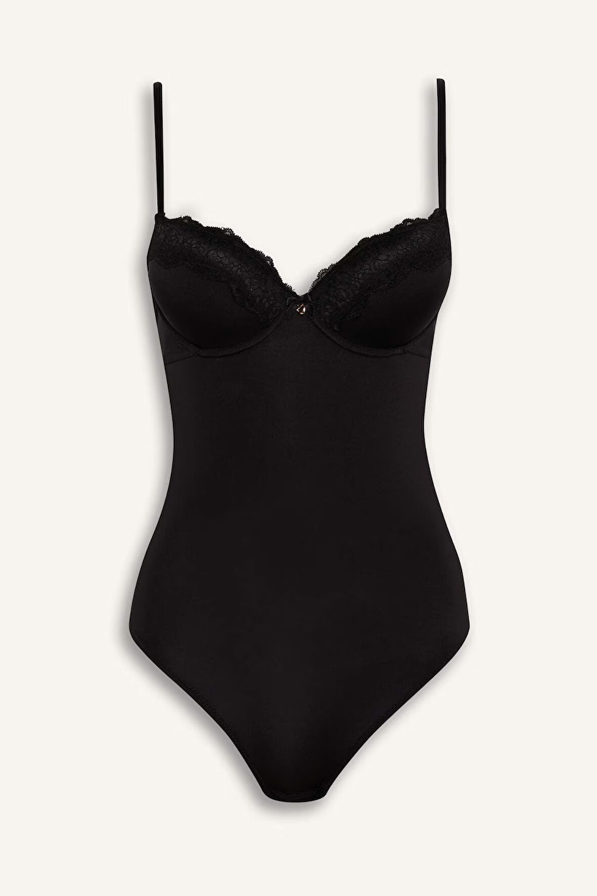 DeFacto Yarım Dolgulu Dantel Detaylı Bodysuit-Fall in Love D8168AX25SPBK81