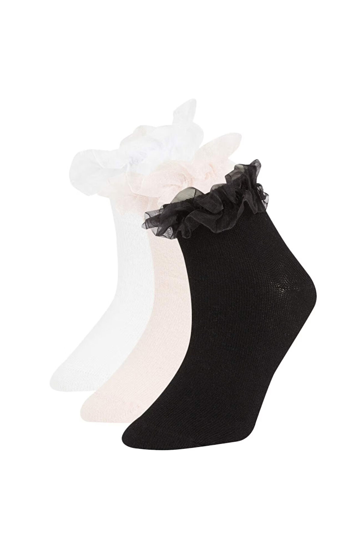 Kız Çocuk 3'lü Pamuklu Patik Çorap