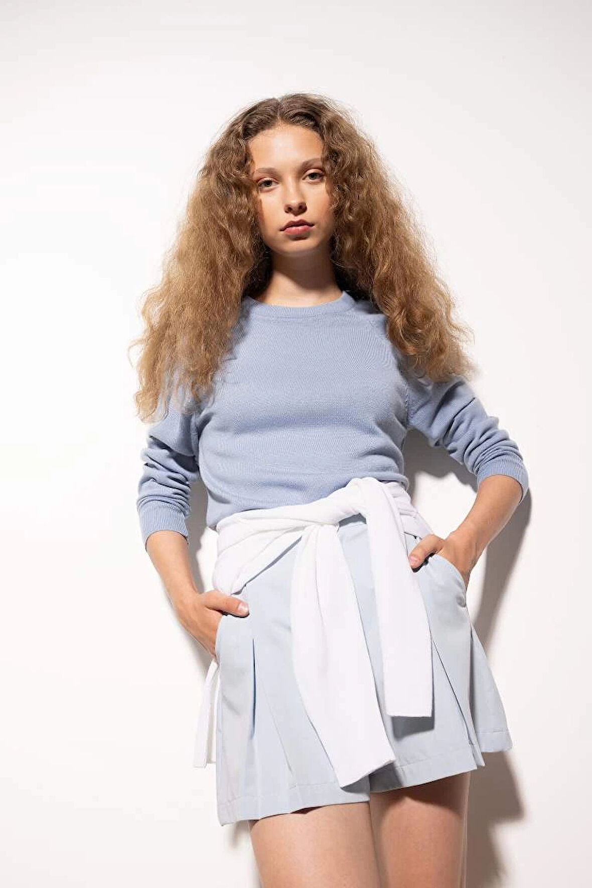 I6913 Regular Fit Yumuşak Dokulu Bisiklet Yaka Basic Düz Triko Kazak