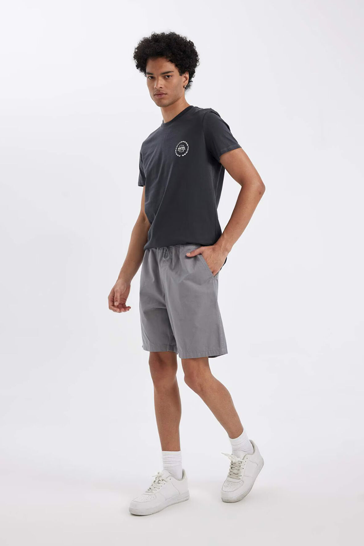 DeFacto Relax Fit Gabardin Bermuda Şort D4697AX24HSGR174