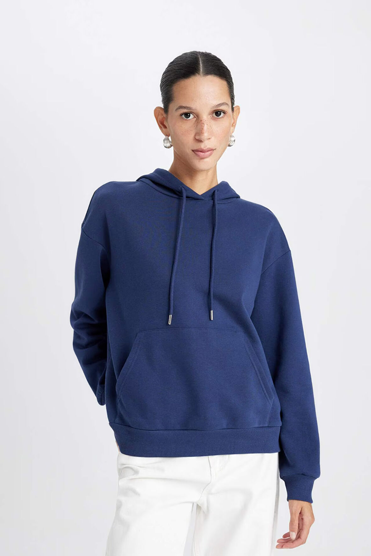 DeFacto Relax Fit Kapüşonlu Kalını Basic Sweatshirt W1240AZ24WNNV42