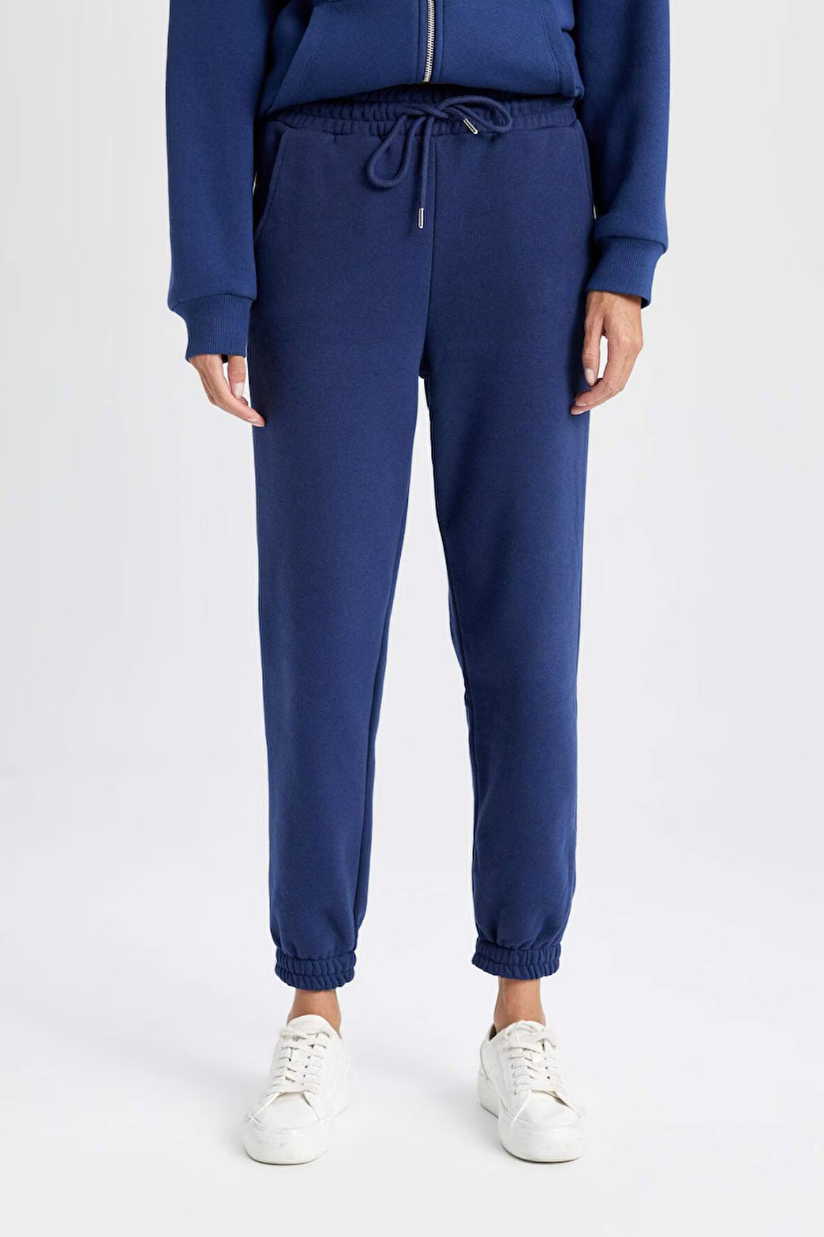 Kalın Jogger Kışlık Eşofman Altı Beli Paçası Lastikli Bağcıklı Cepli