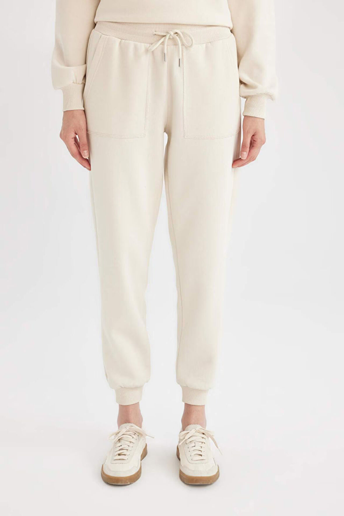 Regular Fit Jogger Kışlık Eşofman Altı Basic Düz Beli Lastikli Bağcıklı Cepli