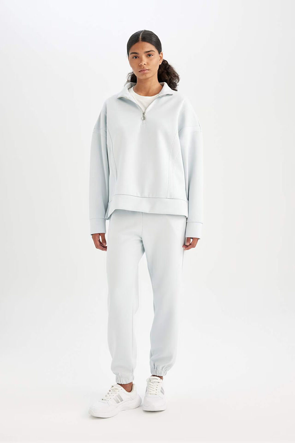 DeFactoFit Standart Fit Sporcu Jogger Eşofman Altı Bilek Boy Skuba Dalgıç C9382AX24AUBE817