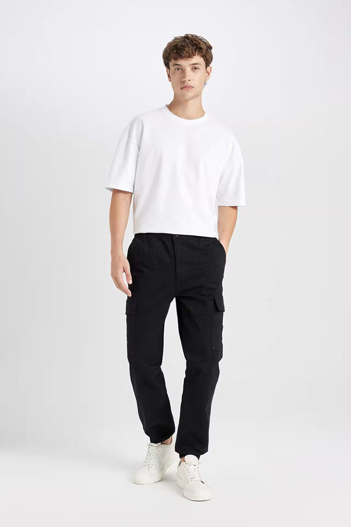 DeFacto Regular Fit Gabardin Jogger Pantolon Kargo Cepli Lastikli Paça C9163AX24AUBK81