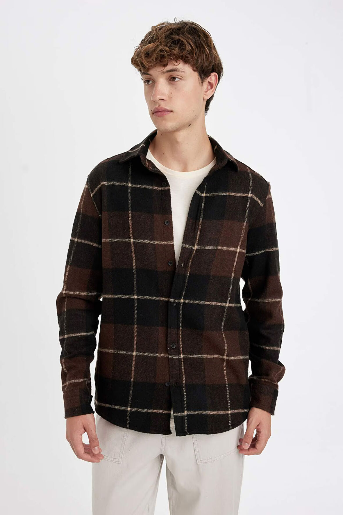 DeFacto Regular Fit Kareli Oduncu Flanel Uzun Kollu Gömlek S9275AZ24AUBN337
