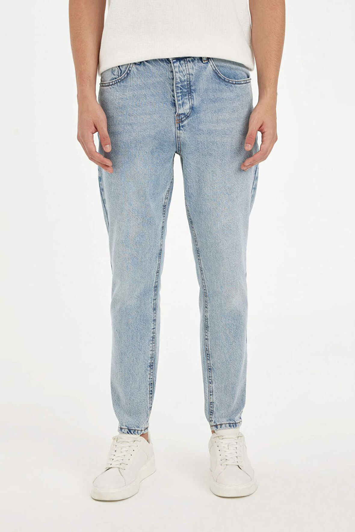 DeFacto %100 Pamuk 90's Slim Fit Dar Kalıp Yüksel Bel Dar Paça Jean Pantolon B5784AX24AUNM39