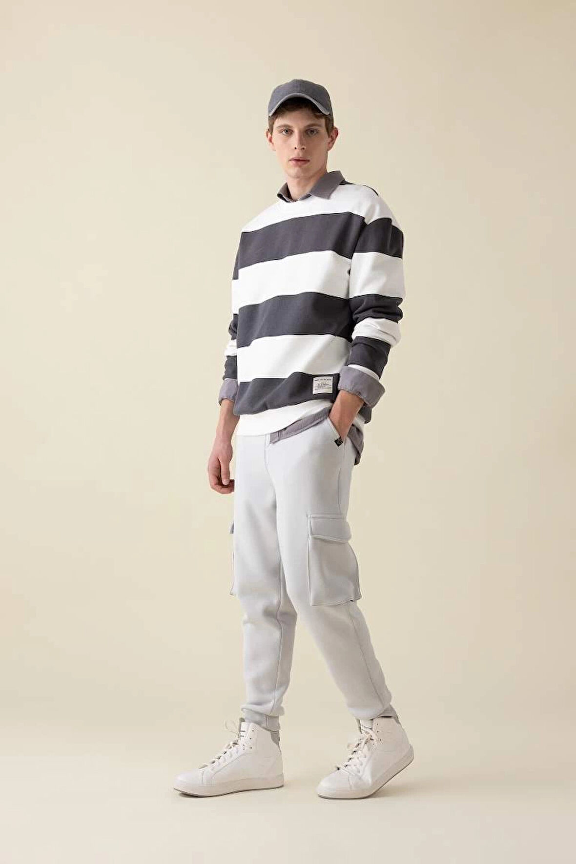 Y5533 Kargo Cepli Esnek Paça Eşofman Altı