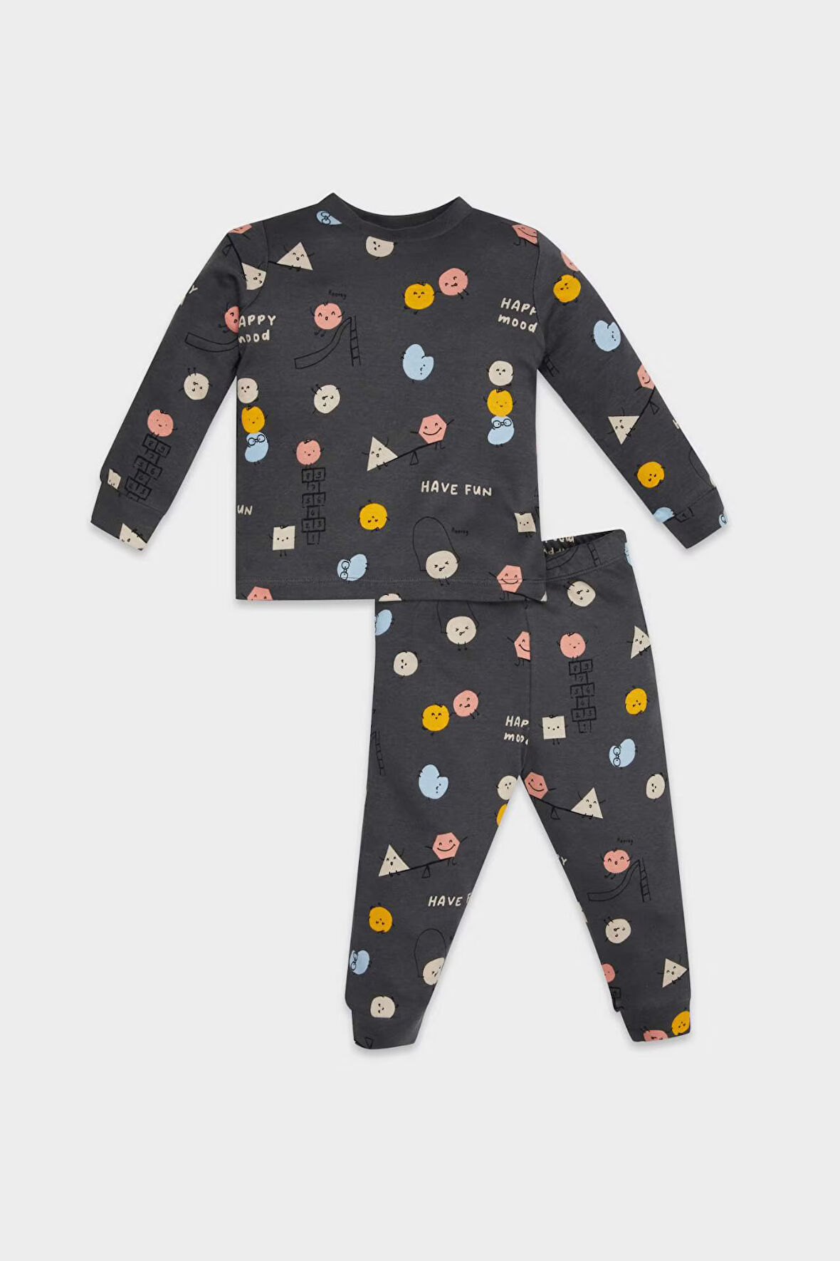 DeFacto Erkek Bebek Pijama Takım Desenli Uzun Kollu Üst Beli Lastikli Uzun Alt D8653A524AUAR58