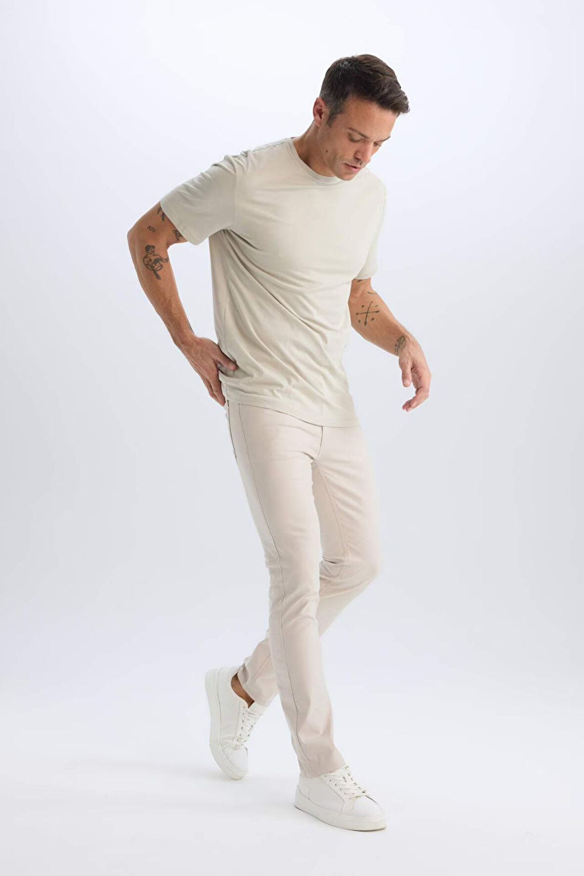 Slim Fit Dar Kesim Dar Paça Chino Kanvas Pantolon