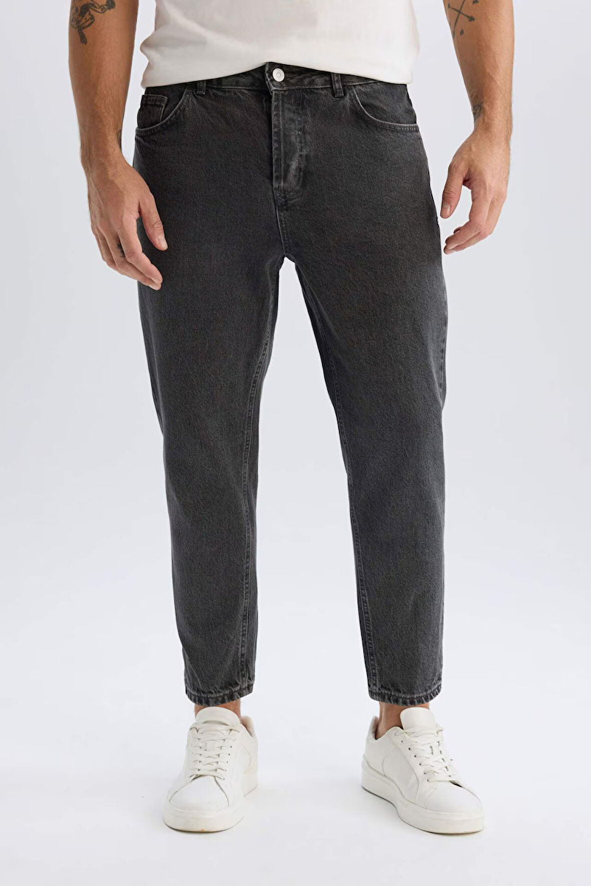 Slim Cropped Fit Dar Kalıp Normal Bel Dar Paça Jean Pantolon