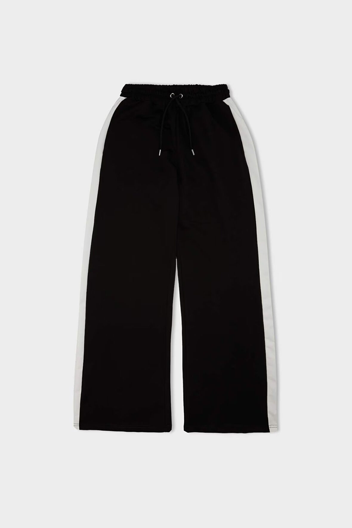 DeFacto Coool Wide Leg Geniş Bol Paça Eşofman Altı Geniş Paça Beli Lastikli Bağcıklı Şeritli D4764AX24AUBK81