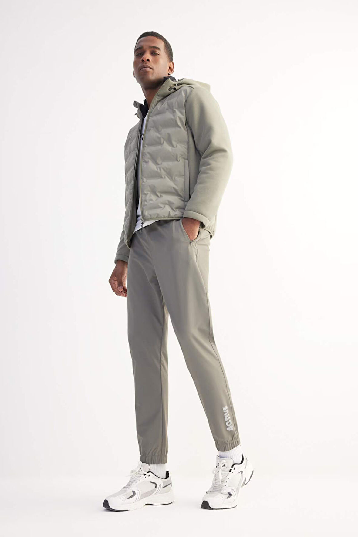 DeFactoFit Slim Fit Dokuma Sporcu Jogger Eşofman Altı Dar Kesim Çift Cepli