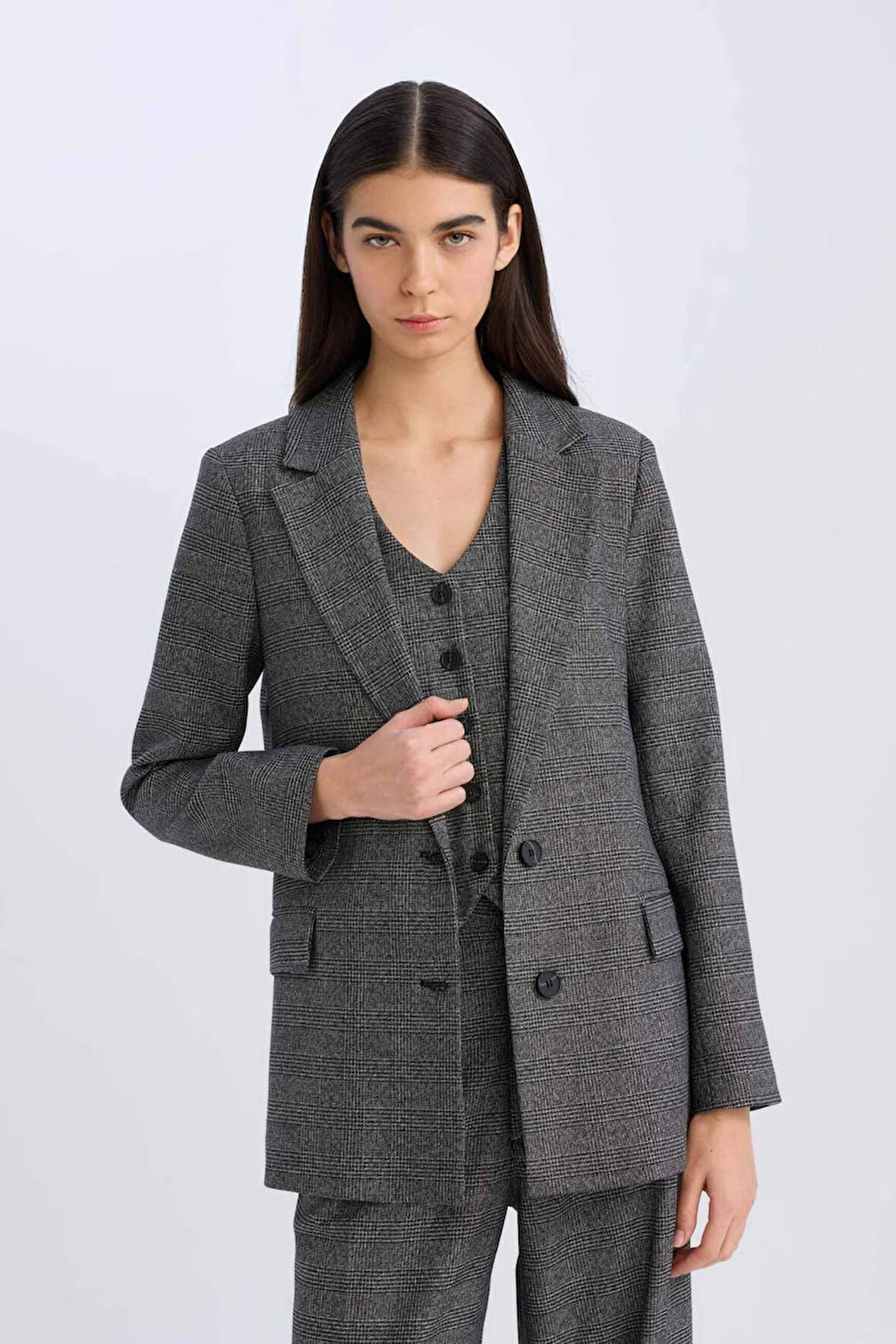Oversize Geniş Kalıp Düğmeli Blazer Ceket