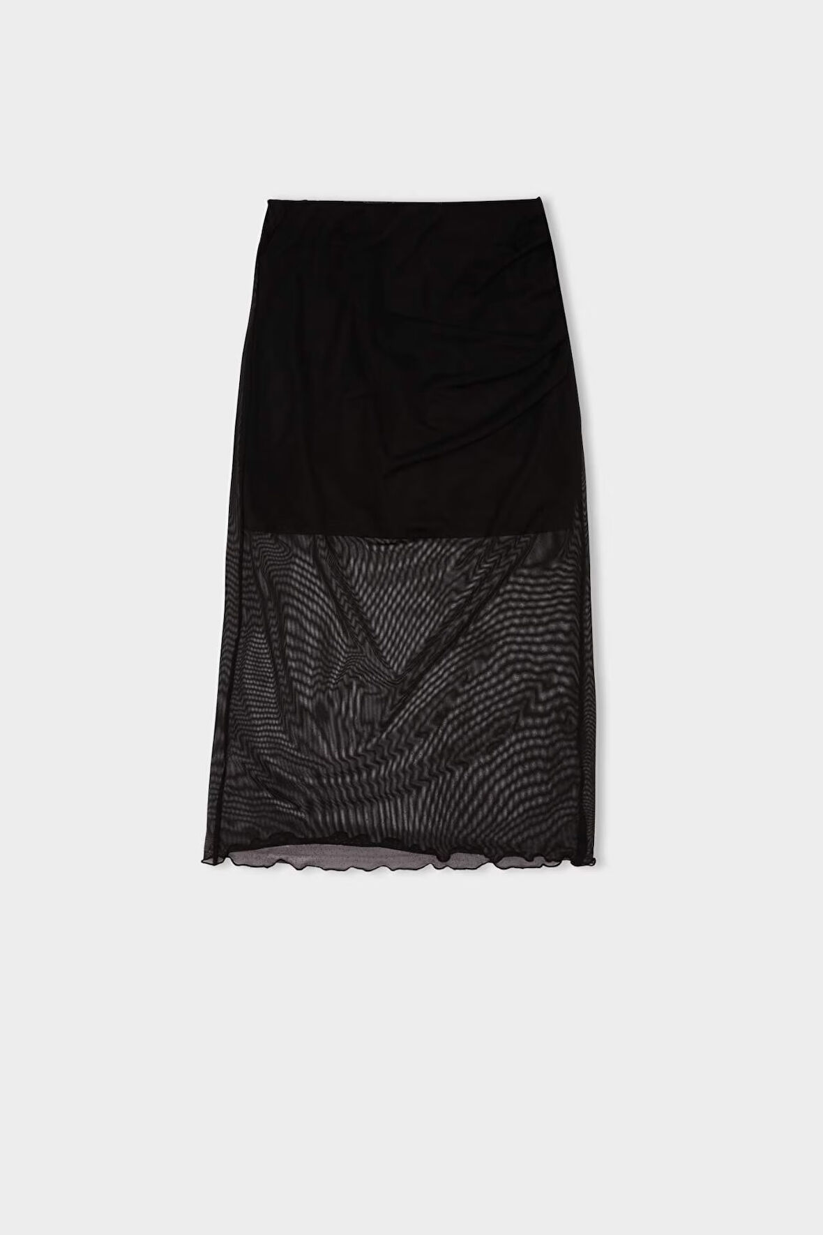 DeFacto Kalem Normal Bel Drapeli Astarlı Tül Midi Etek D8744AX24AUBK81