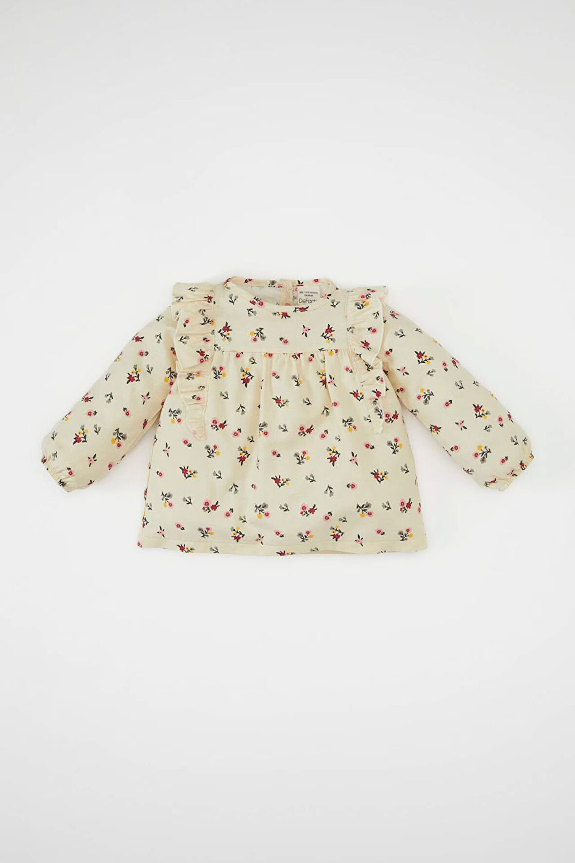DeFacto Kız Bebek Bisiklet Yaka Twill Çiçek Desenli Uzun Kollu Gömlek D2993A524AUBG744