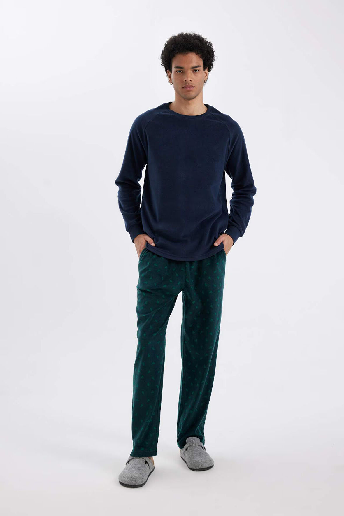 DeFacto Desenli Cepli Polar Pijama Altı C6127AX24CWGN465