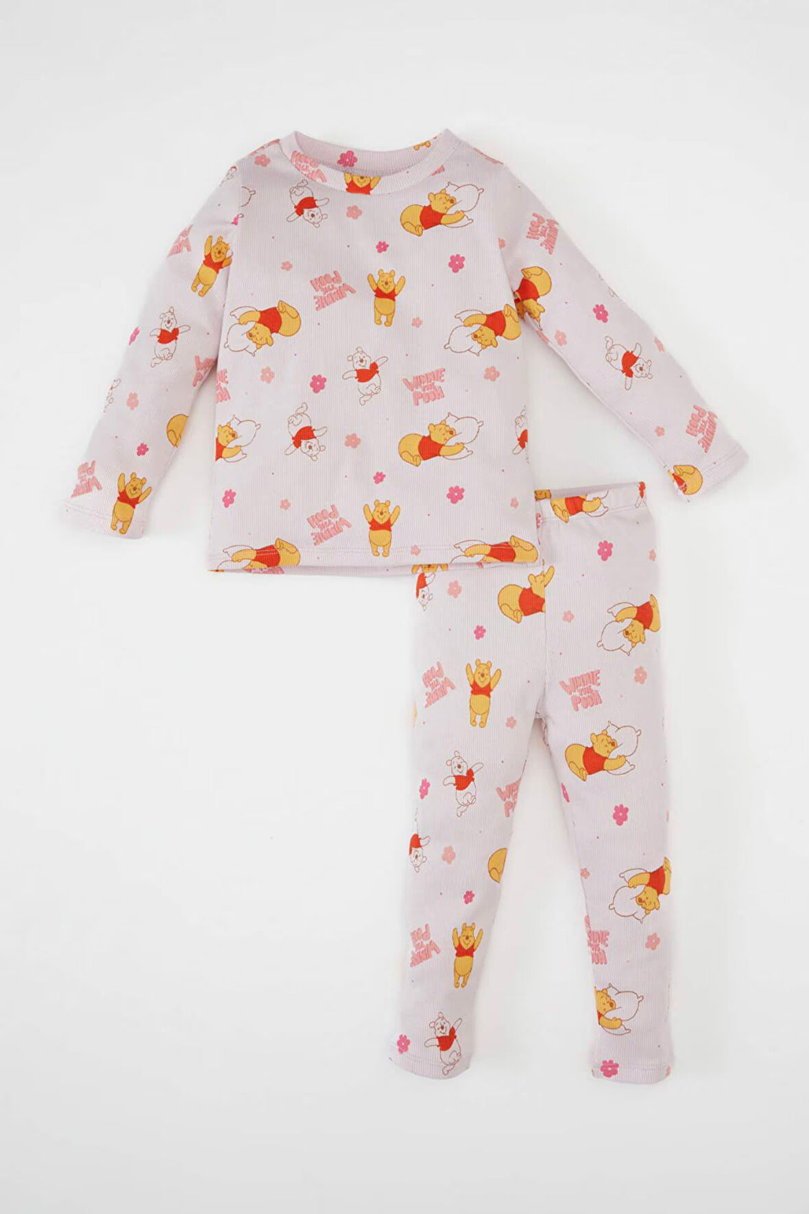 DeFacto Kız Bebek Disney Winnie The Pooh Uzun Kollu Fitilli Kaşkorse Pijama Takımı D1810A524AUPN688