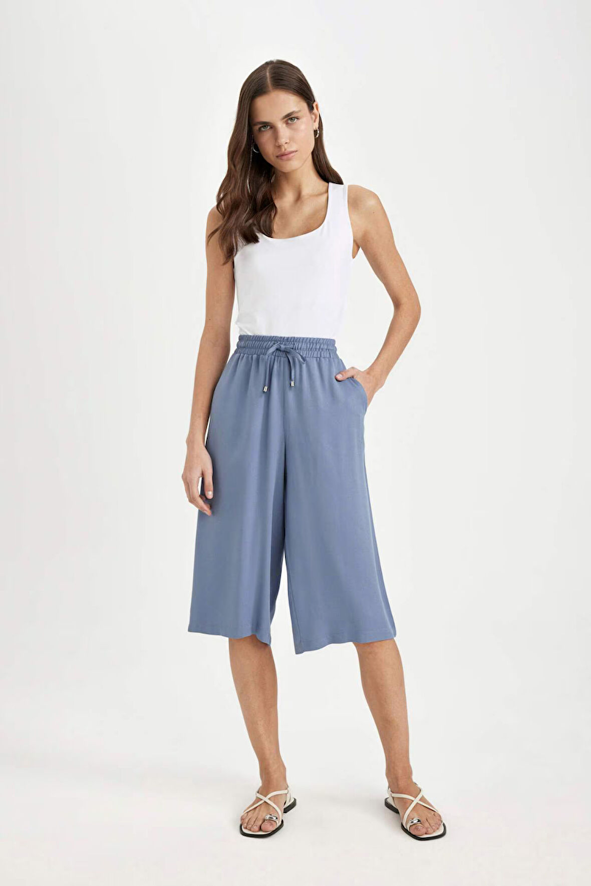 Kapri Yüksek Bel Crop Fit Belmando Kapri