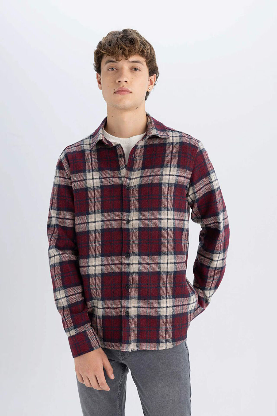 DeFacto Regular Fit Kareli Oduncu Flanel Uzun Kollu Gömlek S9275AZ24AUBR171