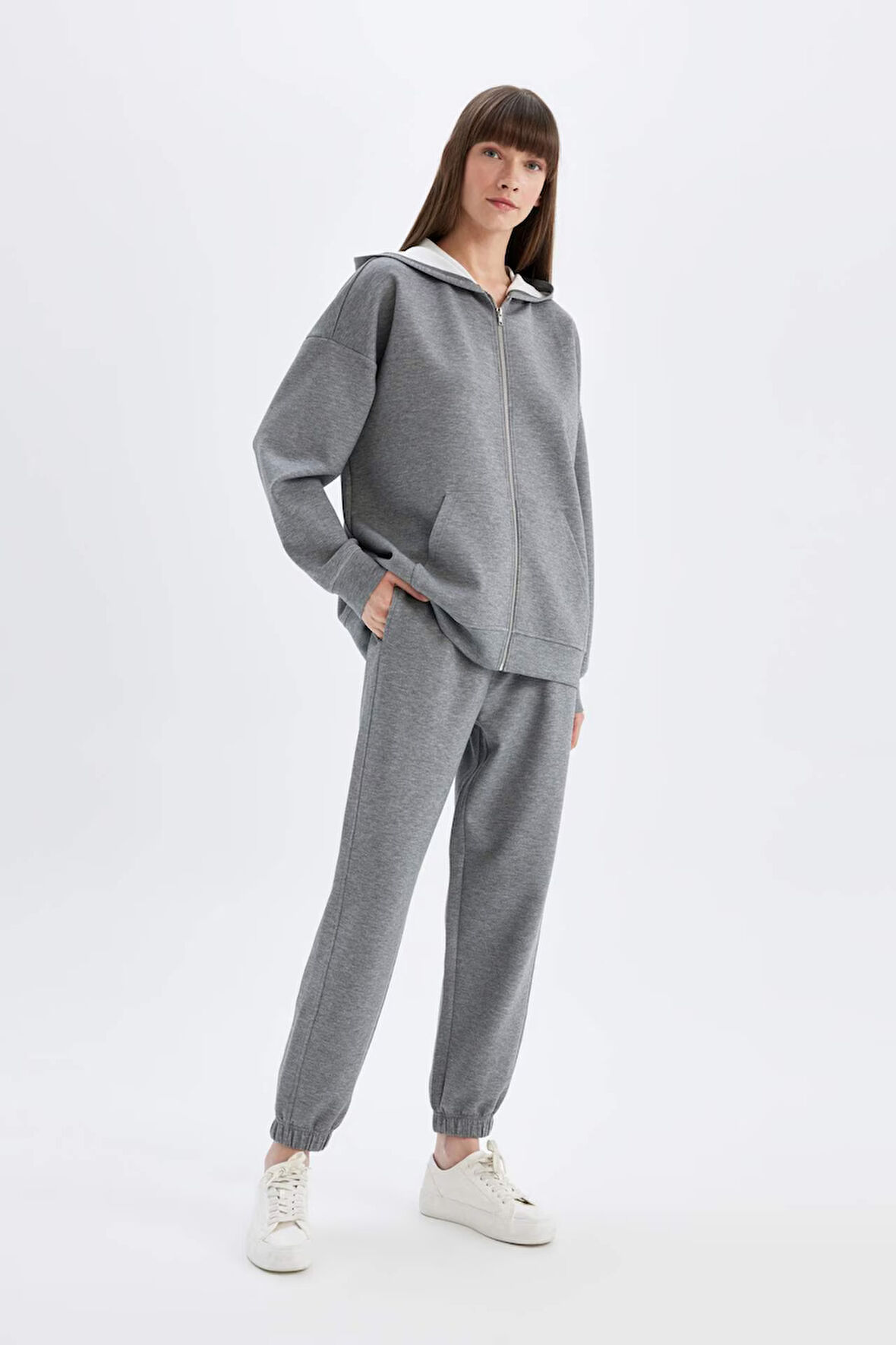 Standart Fit Jogger Eşofman Altı Beli Paçası Lastikli Cepli Skuba Dalgıç Kumaş