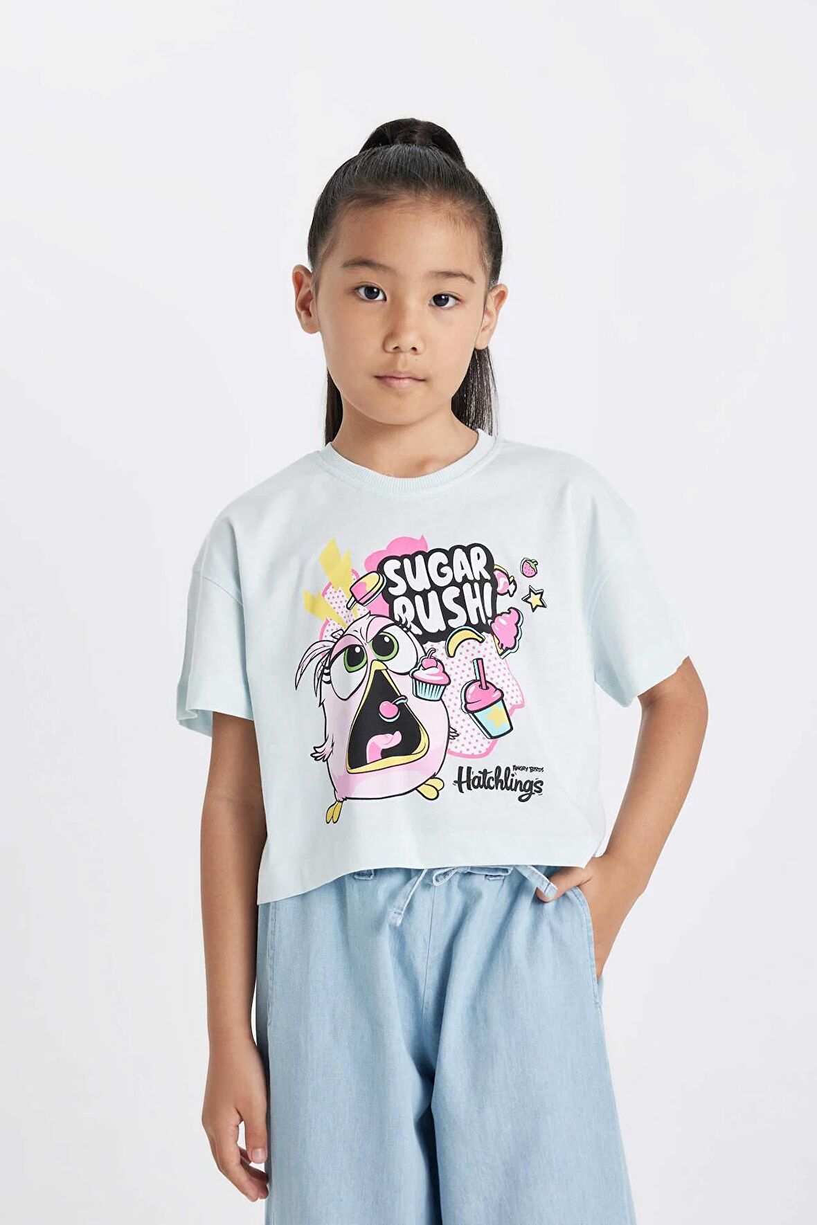 DeFacto Kız Çocuk Hatsune Miku Bisiklet Yaka Kısa Kollu Tişört C6333A824HSBE773