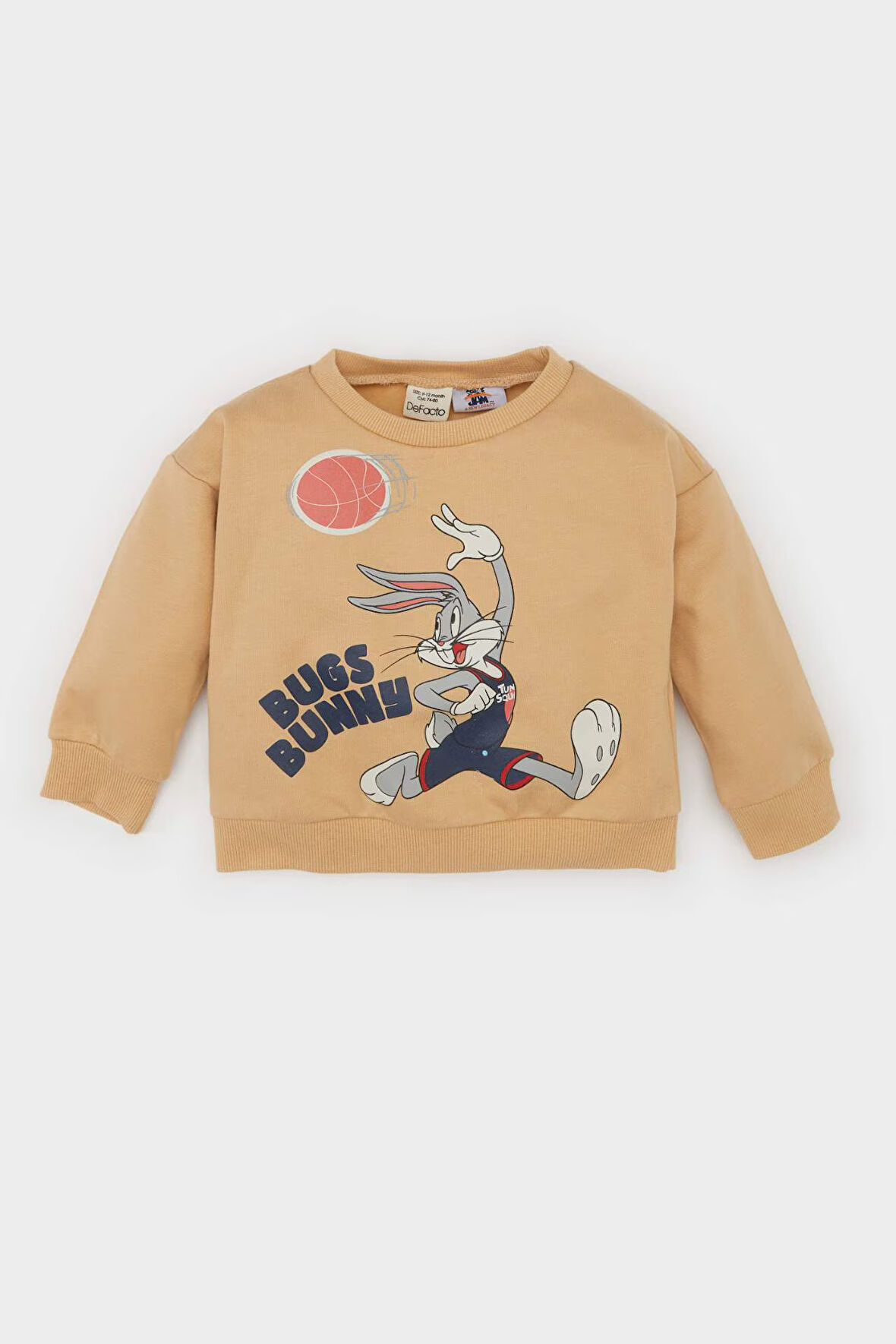 DeFacto Erkek Bebek Space Jam Bisiklet Yaka İçi Yumuşak Tüylü Sweatshirt D4605A524AUBG269