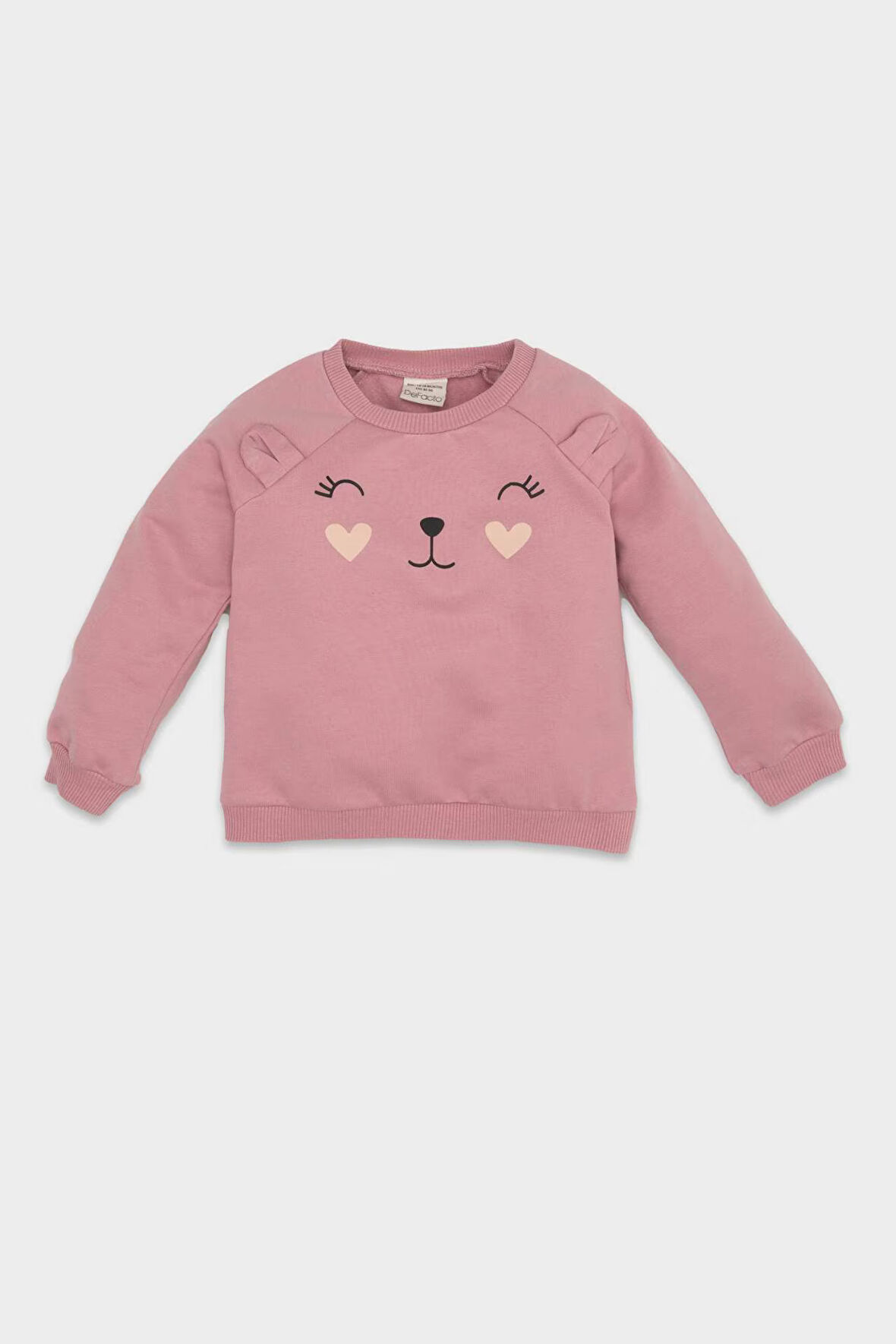 DeFacto Kız Bebek Bisiklet Yaka Baskılı İçi Yumuşak Tüylü Sweatshirt D7207A524WNBR277