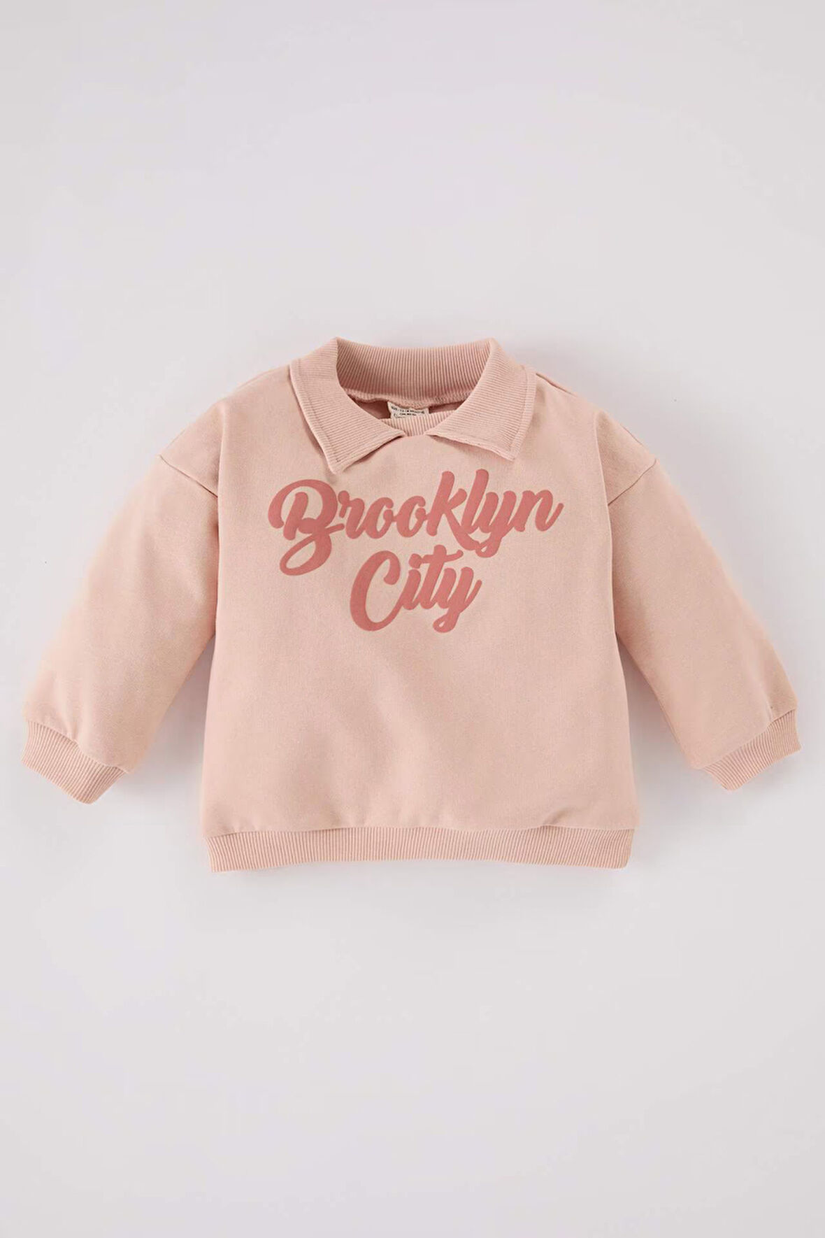 DeFacto Kız Bebek Gömlek Yaka Baskılı İçi Yumuşak Tüylü Sweatshirt D7210A524WNPN672