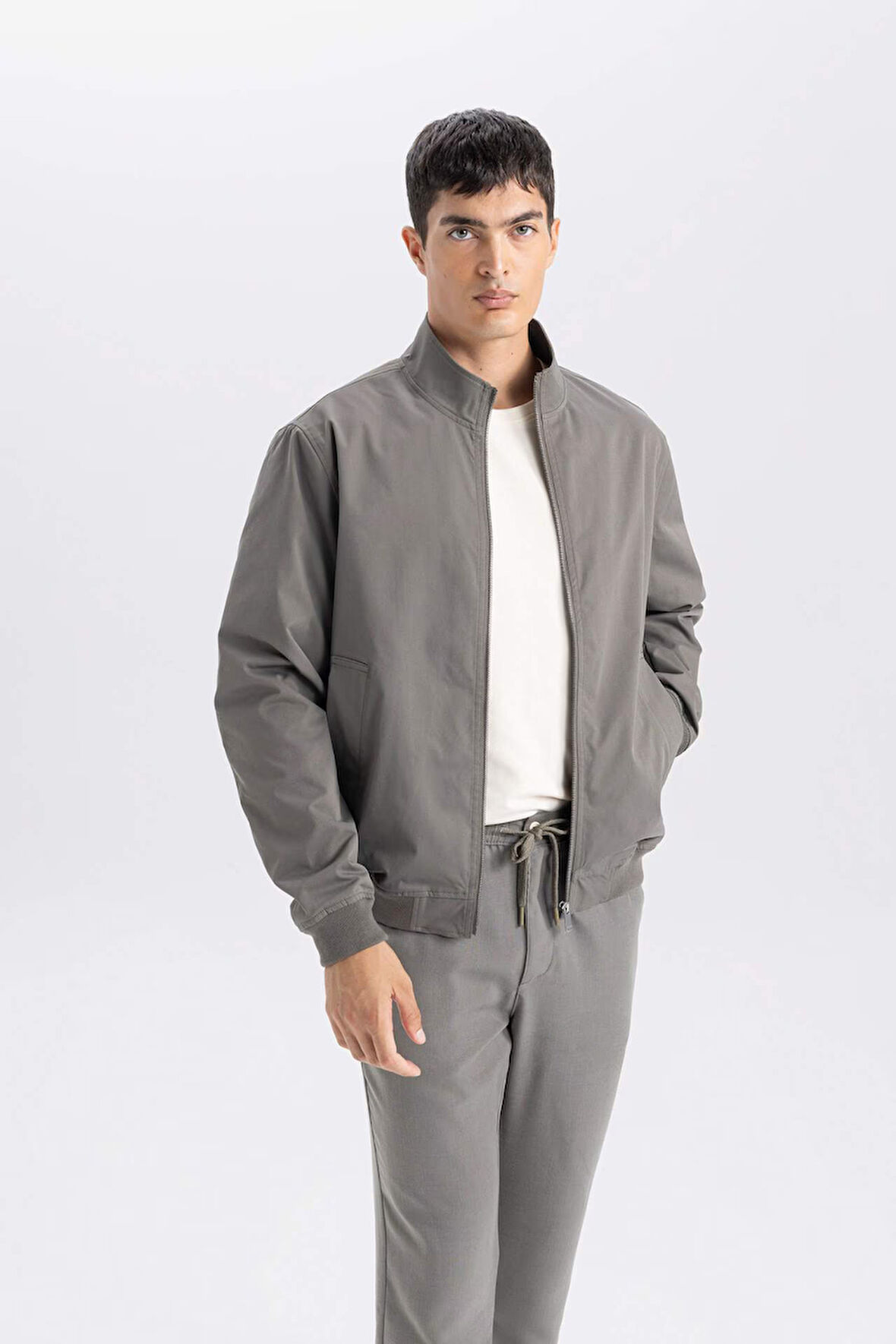 DeFacto Slim Fit Dar Kesim Dik Yaka Fermuarlı Mont D7338AX25SPKH464