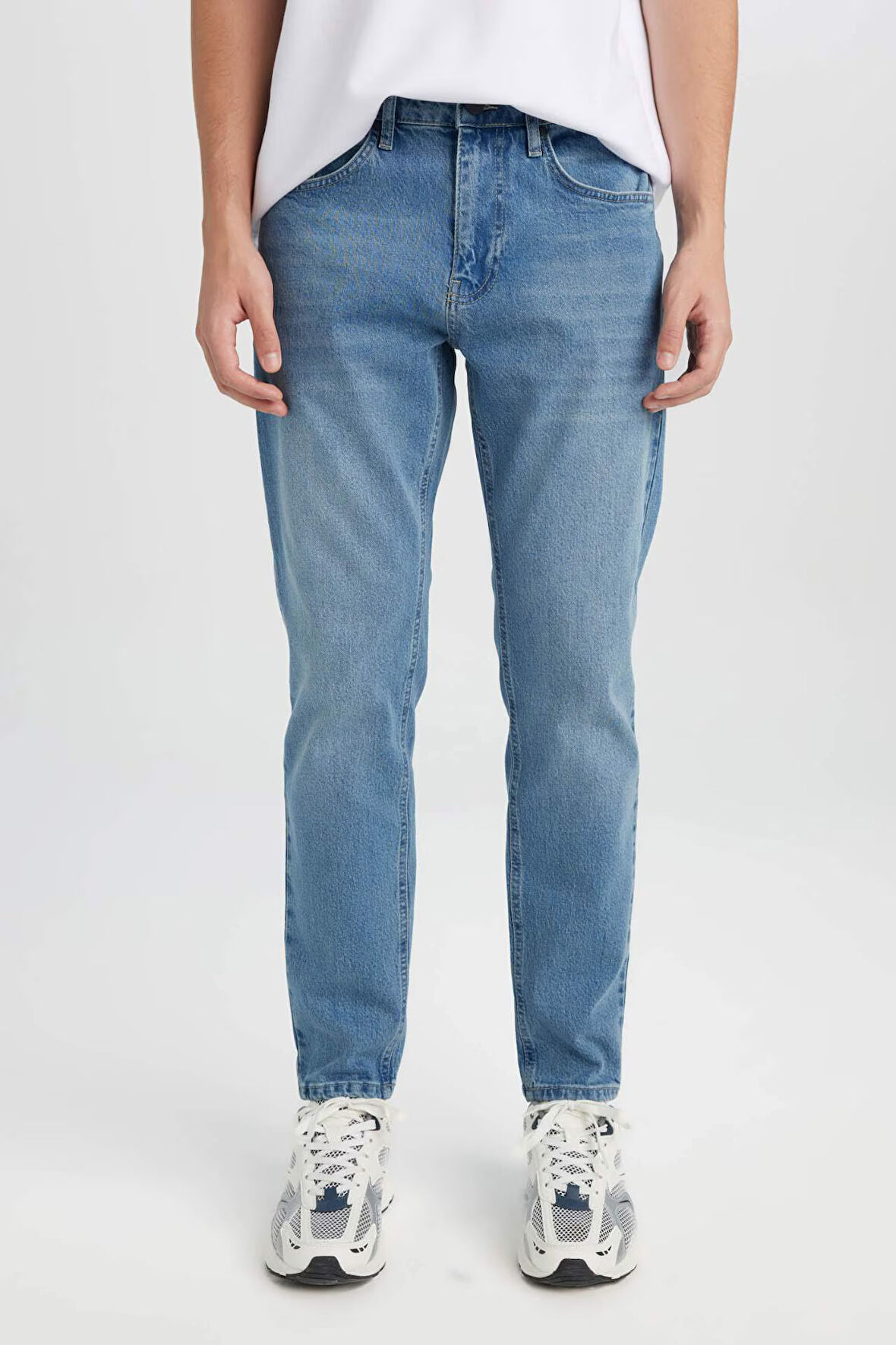 Slim Tapered Fit Dar Paça Jean Pantolon
